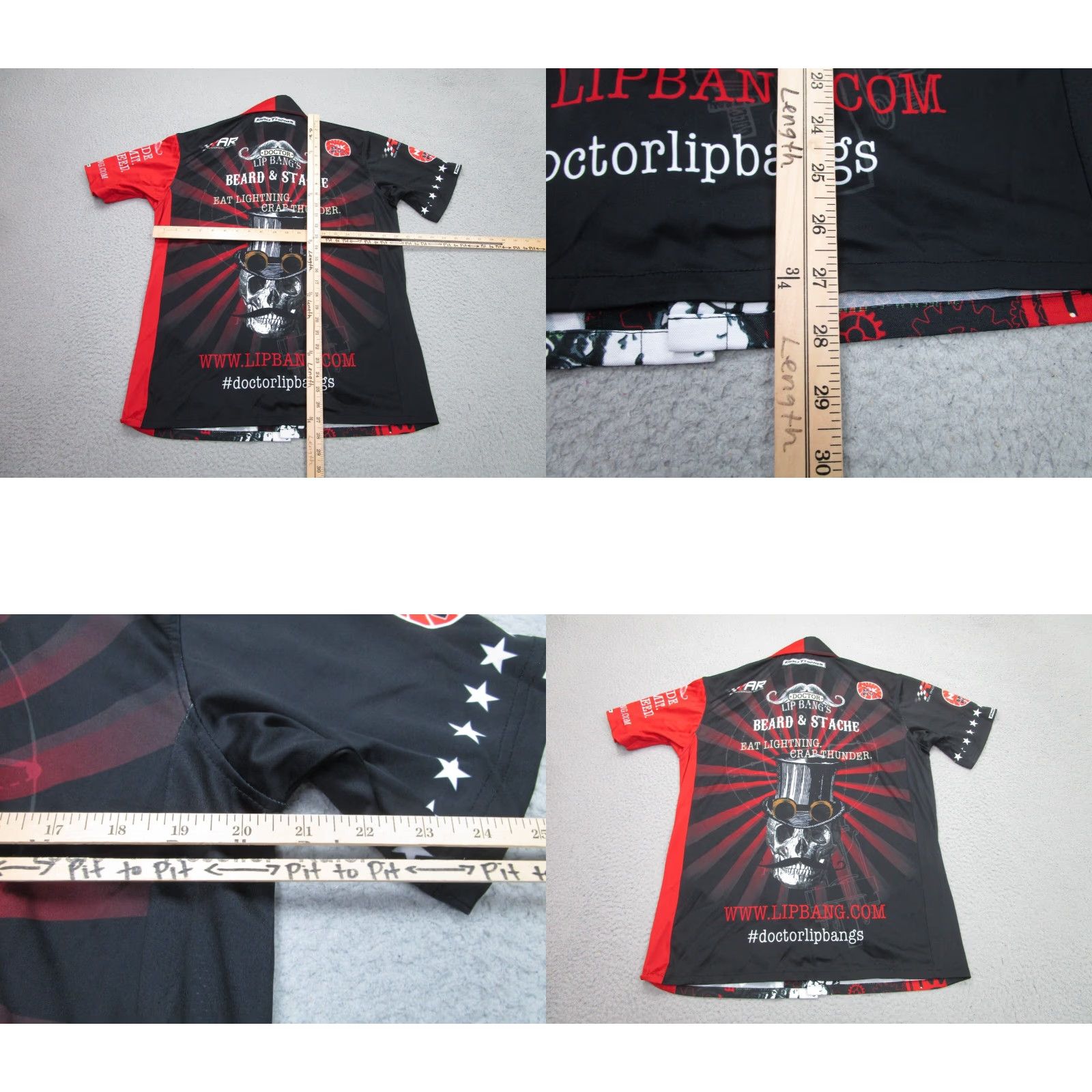 JW Anderson Pro Things Button-Up Shirt Men's Regular M Black Red USA Casual Size US M / EU 48-50 / 2 - 8 Thumbnail