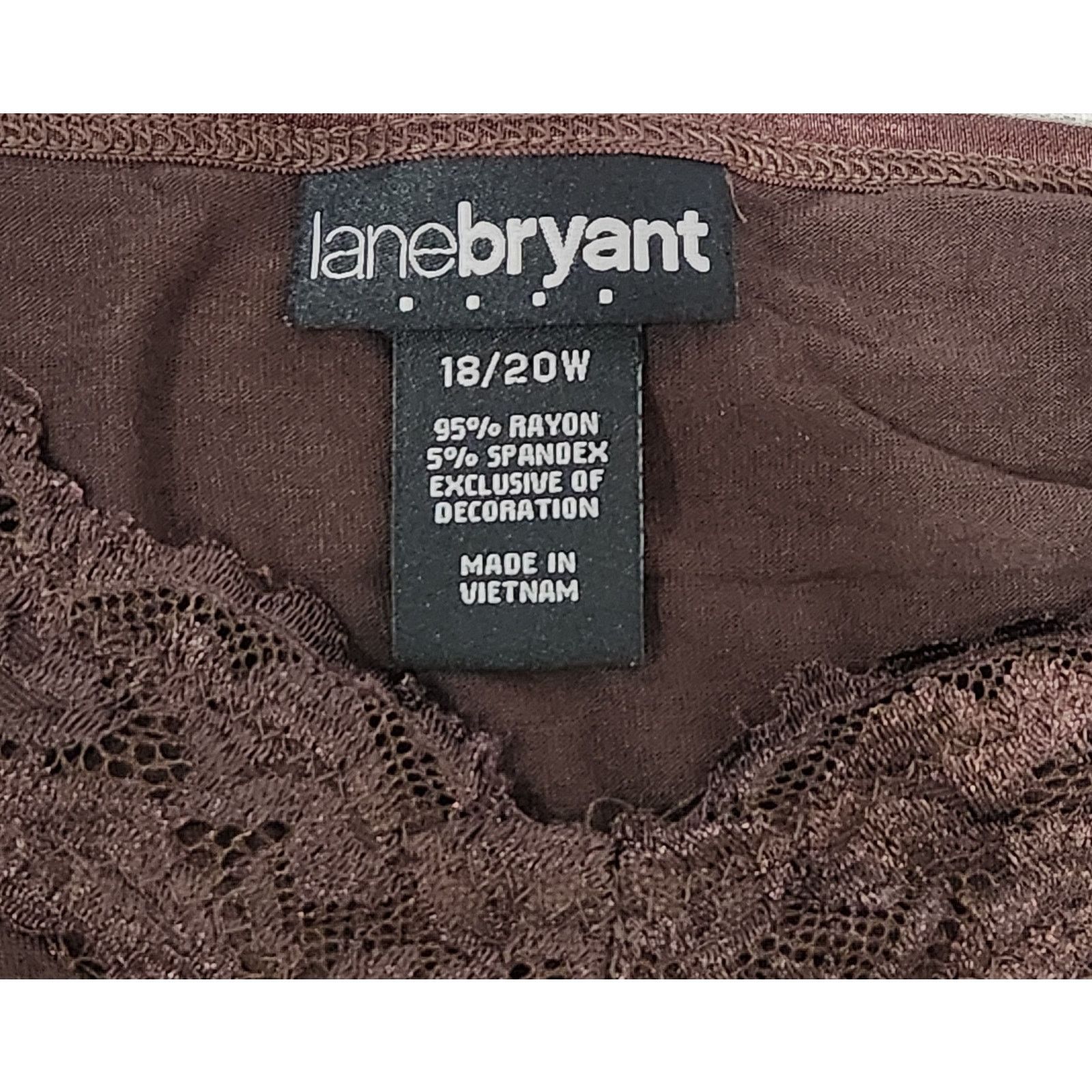 Other Lane Bryant Brown Lace Detail Spaghetti Strap Tank Top 18 20 Size XXL / US 16-18 / IT 52-54 - 5 Thumbnail
