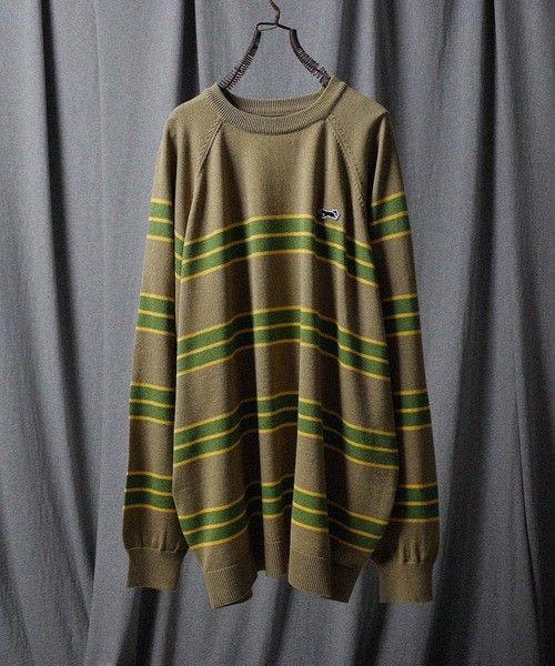 Number (N)ine NUMBER (N)INE LS CREW MULTI BORDER SWEATER Green Size M Size US M / EU 48-50 / 2 - 1 Thumbnail