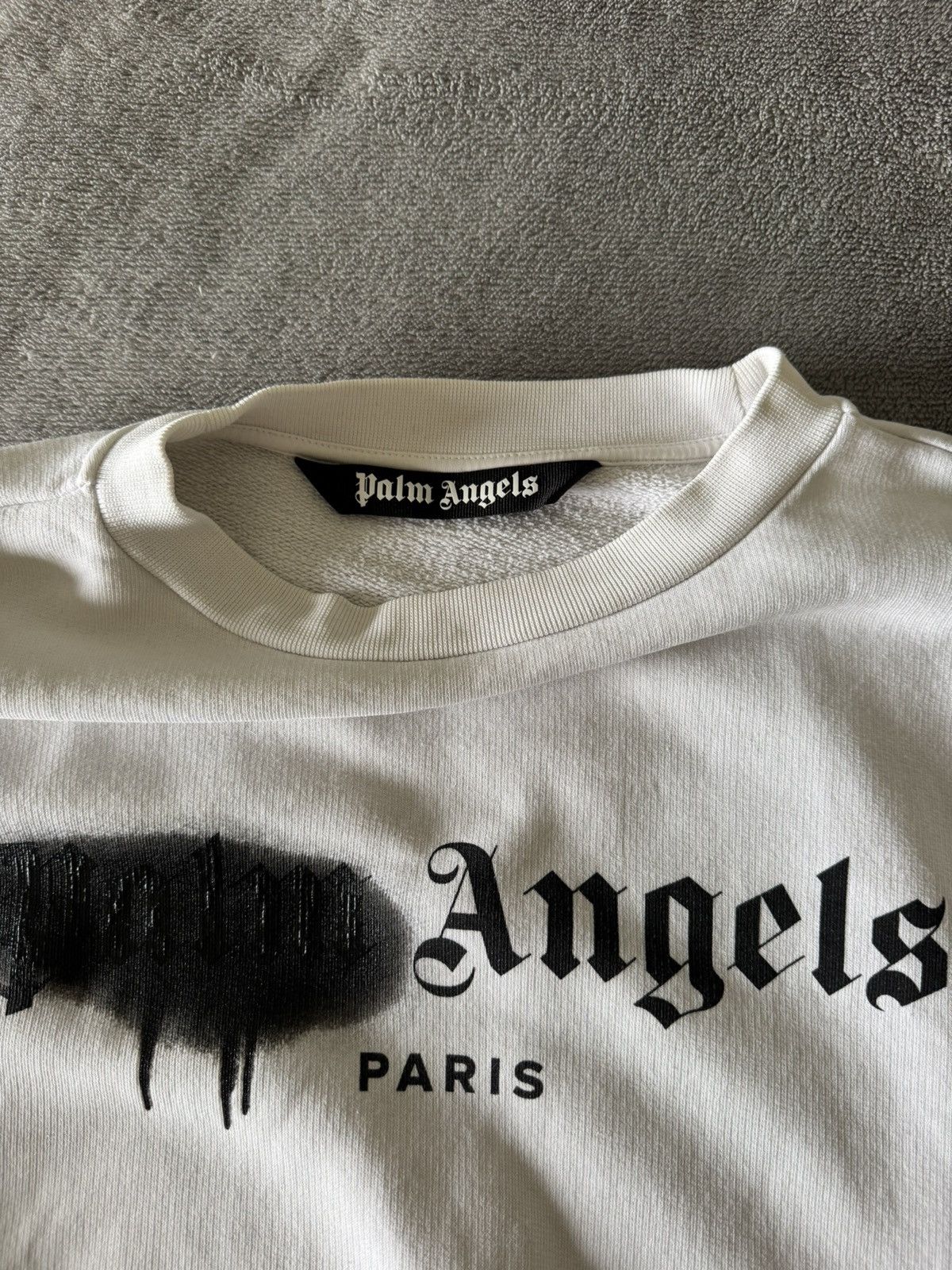 Palm Angels Palm Angels Paris Spray Sweatshirt White Size US M / EU 48-50 / 2 - 2 Thumbnail