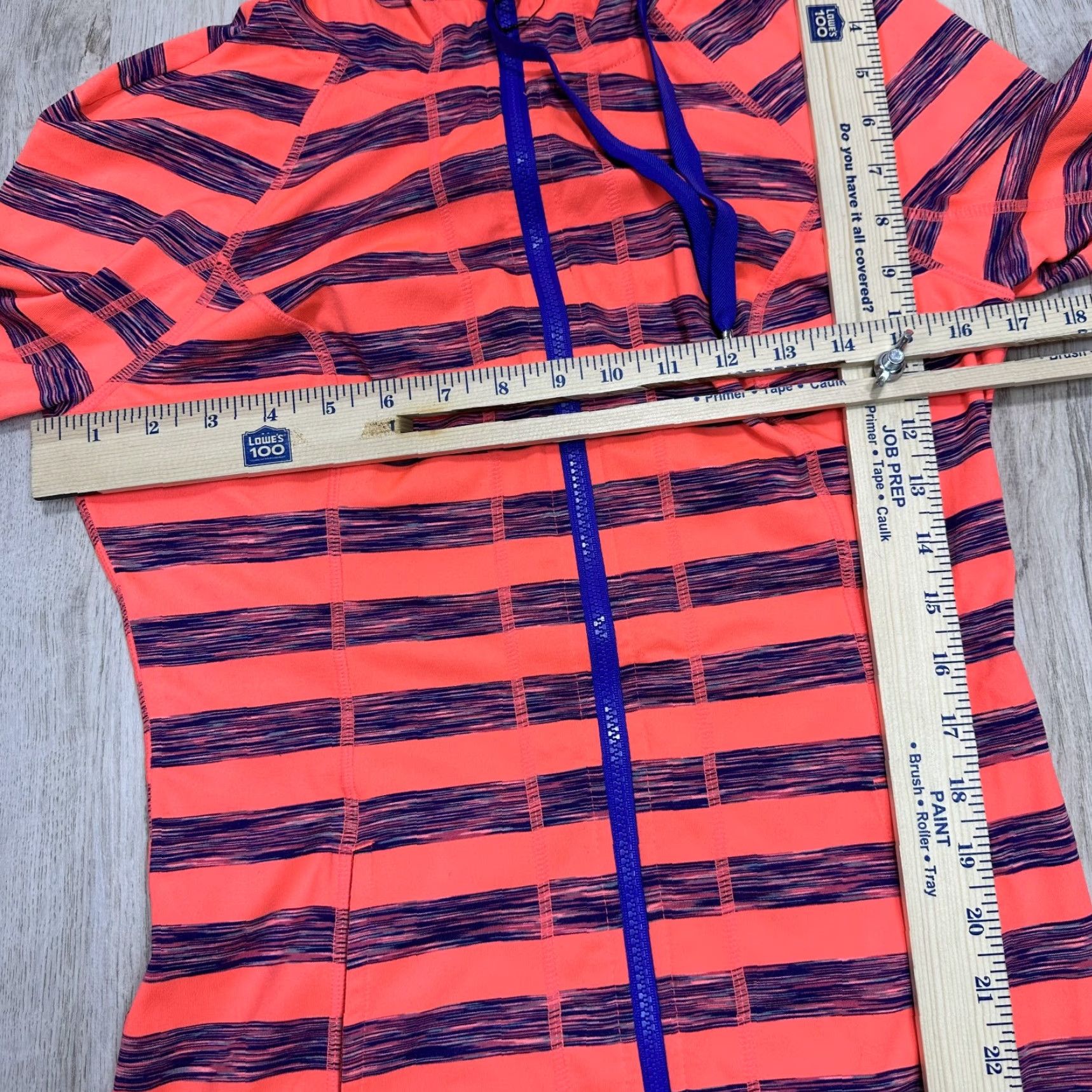 Vintage Lukka Women’s Orange Purple Stripe Active Jacket Full Zip Hooded Lightweight S Small Womens Track Jacket Size S / US 4 / IT 40 - 2 Thumbnail
