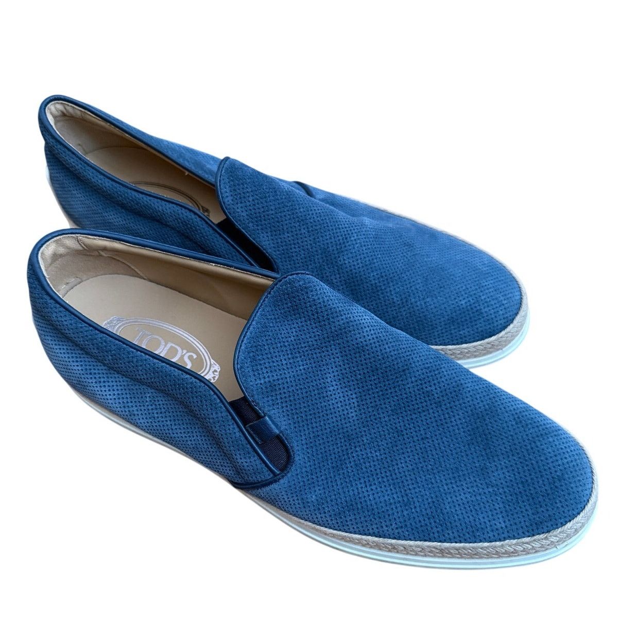 Tod's Tod's Blue Suede Slip-On Espadrille Loafer Size US 10 / EU 43 - 2 Thumbnail