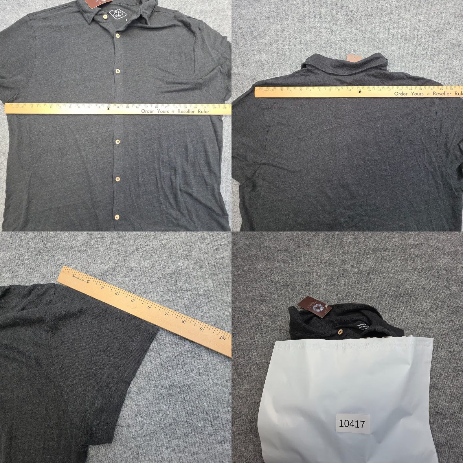 Vintage ALEX Crane Knit Shirt Mens Large Black Night Button Up Linen NWT Polo Short Sleeve Collared Knit Linen Solid Size US L / EU 52-54 / 3 - 8 Thumbnail