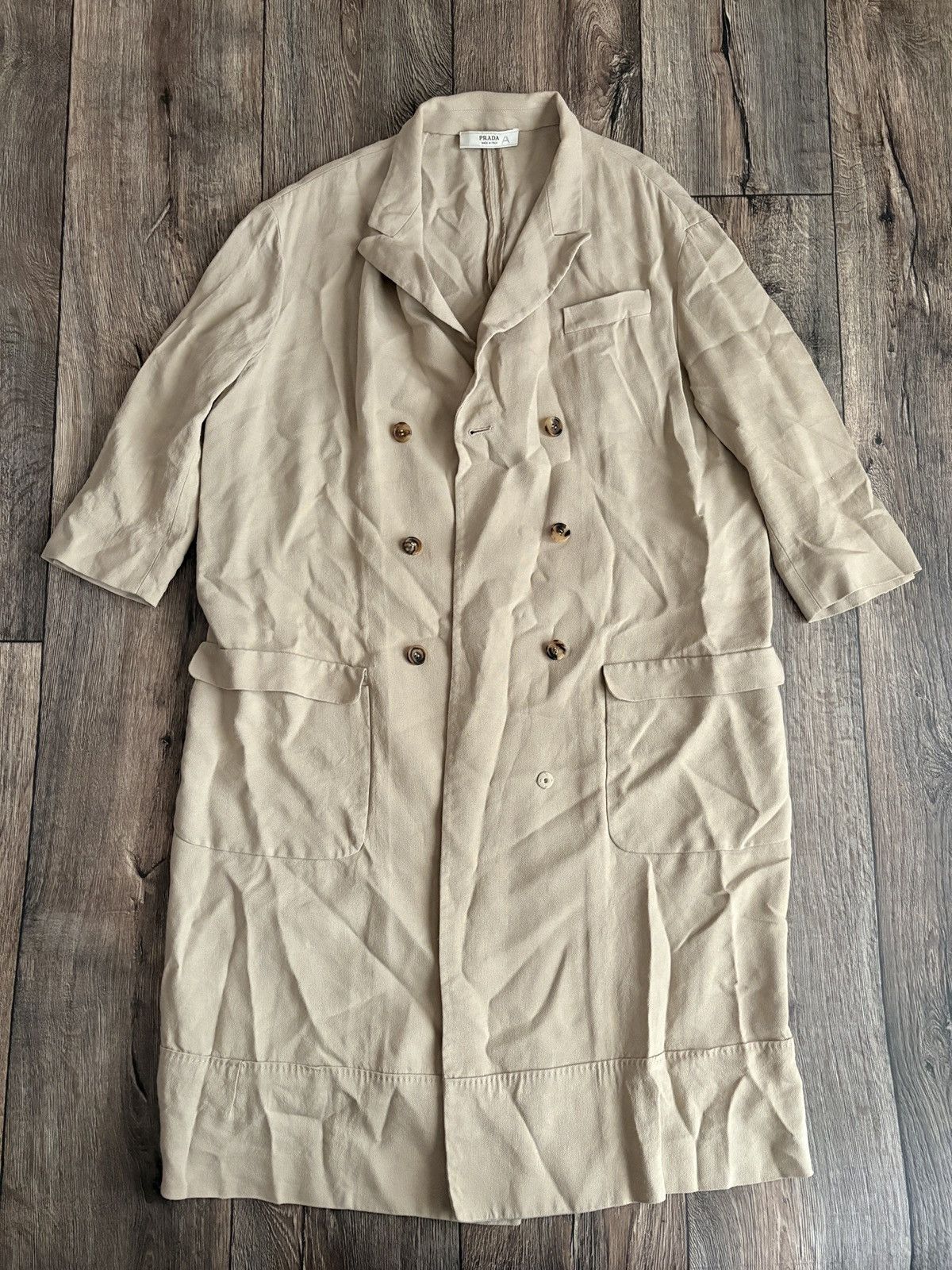 Prada Vintage PRADA Double-Breasted Women’s Trench Coat Jacket Size XL / US 12-14 / IT 48-50 - 11 Thumbnail
