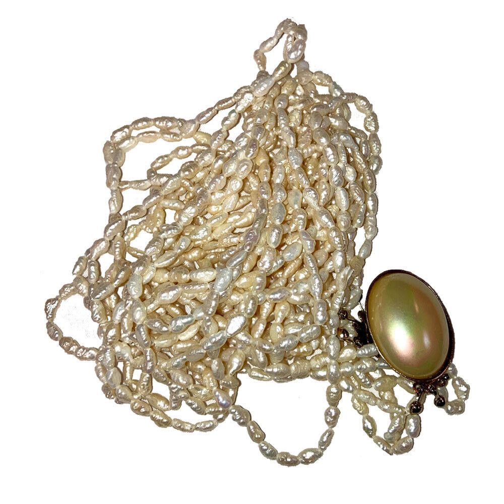 Designer Vintage Freshwater Pearl Bead Multi Strand Necklace Size ONE SIZE - 7 Thumbnail