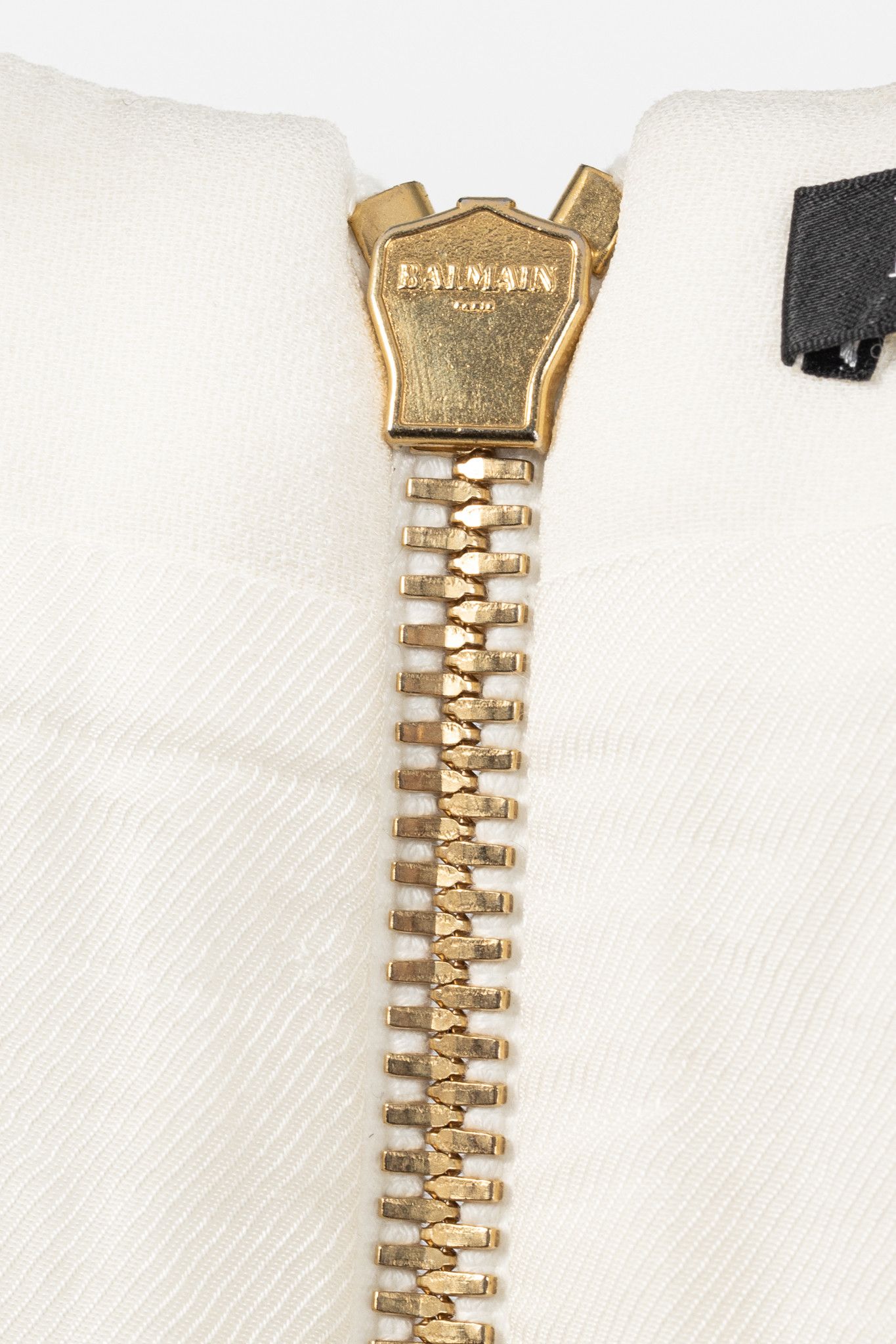 Balmain Balmain White Crepe Square-Neck Cropped Bustier Size XS / US 0-2 / IT 36-38 - 7 Thumbnail