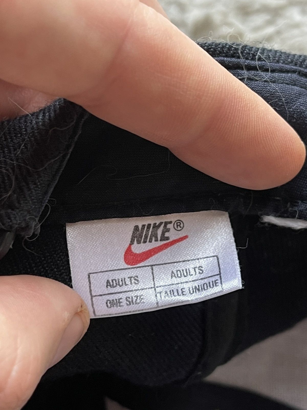 Nike × Vintage 1980’s Nike Team Rare Black vintage cap swoosh back Size ONE SIZE - 9 Thumbnail