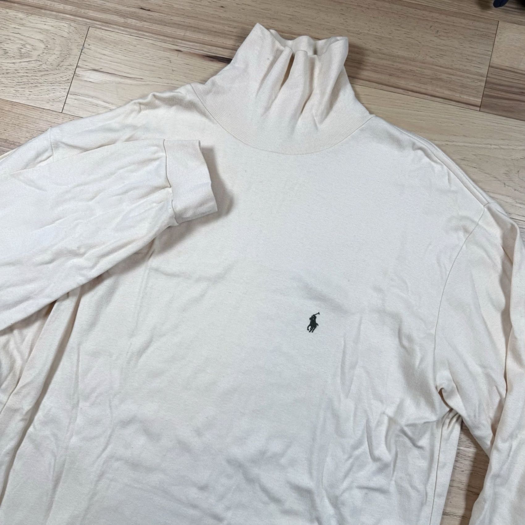 Ralph Lauren VINTAGE Ralph Lauren Shirt Turtleneck Long Sleeve Striped Cream Beige XL Mens Size US XL / EU 56 / 4 - 2 Thumbnail
