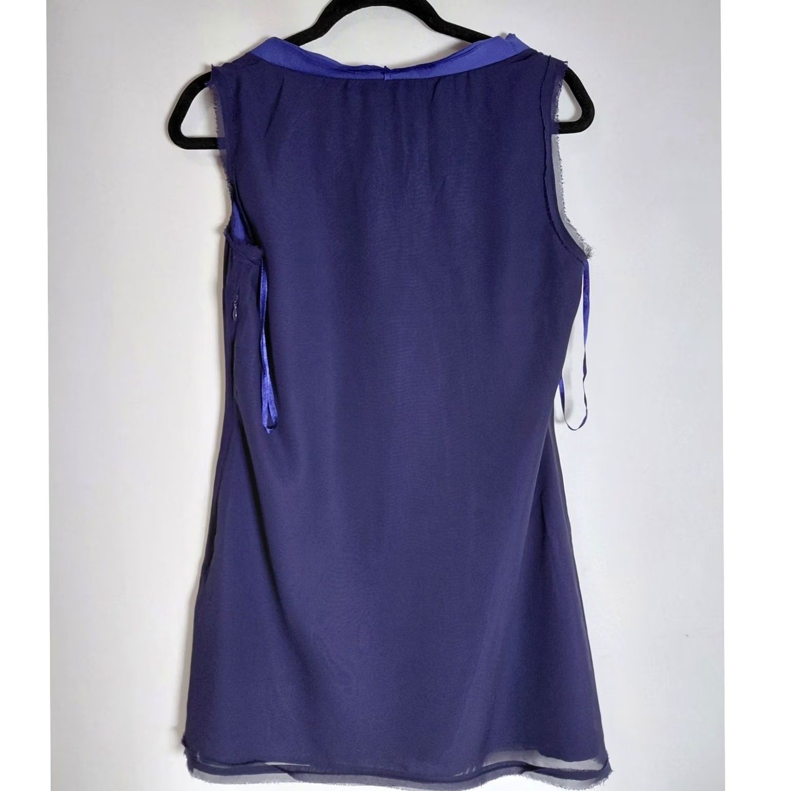 Ted Baker TED BAKER Sleeveless Ruffle Top Solid Lightweight Women Size 3 Purple, Polyester, Casual, Business, Knee Length, Tank/Top Size XS / US 0-2 / IT 36-38 - 2 Thumbnail