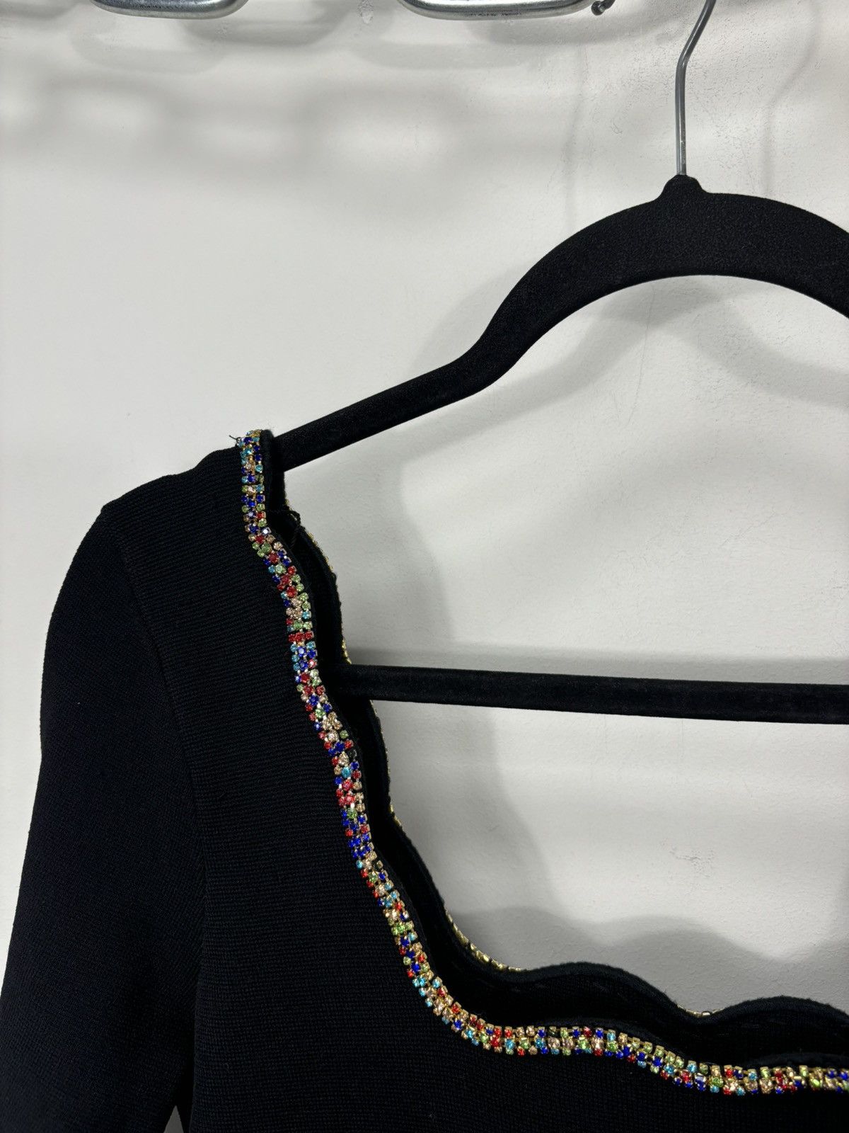 Sandro Sandro NWT Crystal Trims Black Long Sleeve Flared Dress Size M / US 6-8 / IT 42-44 - 21 Thumbnail