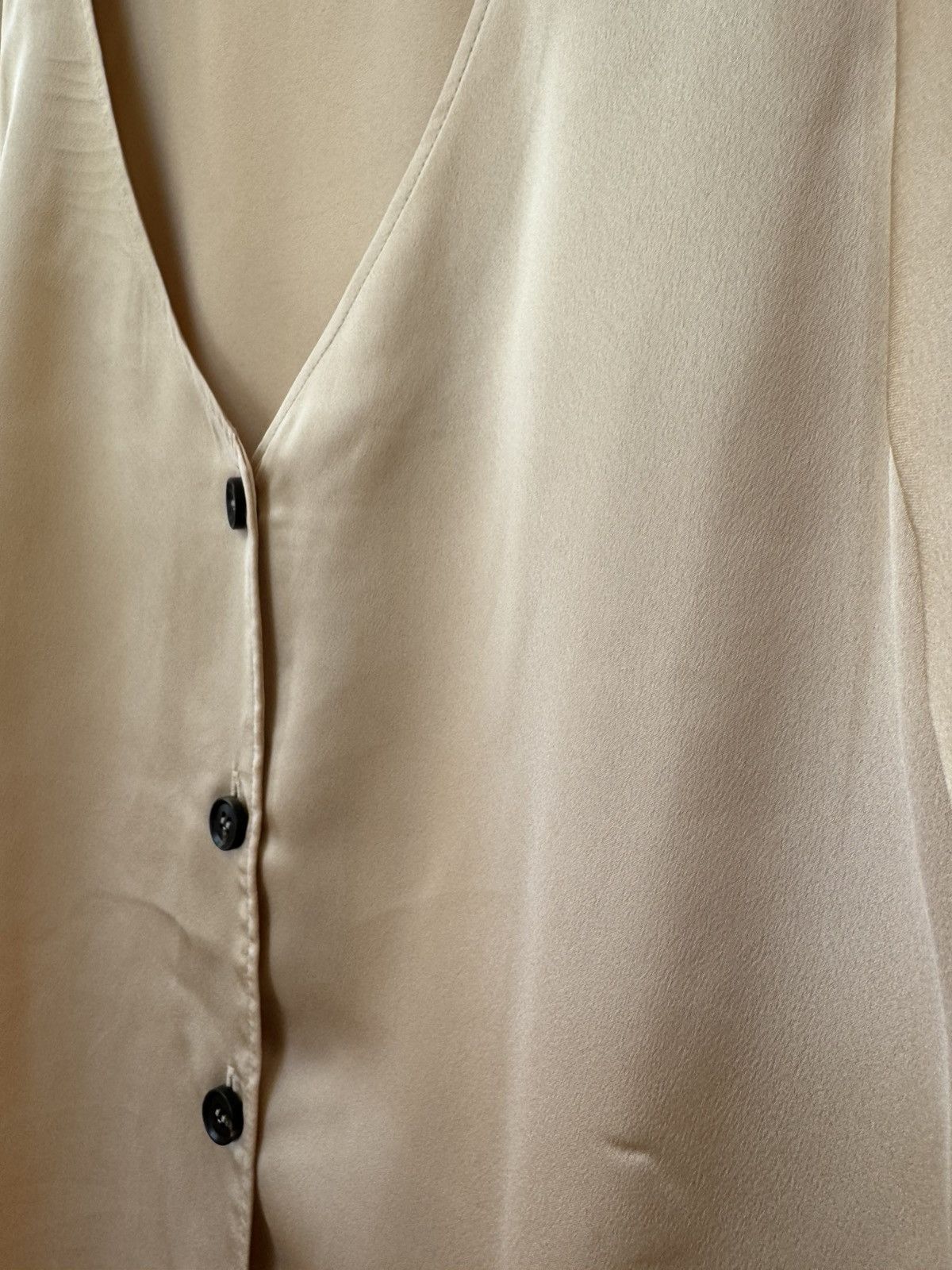 Other Sanctuary women’s L satin creamy golden button up deep V Size L / US 10 / IT 46 - 6 Thumbnail