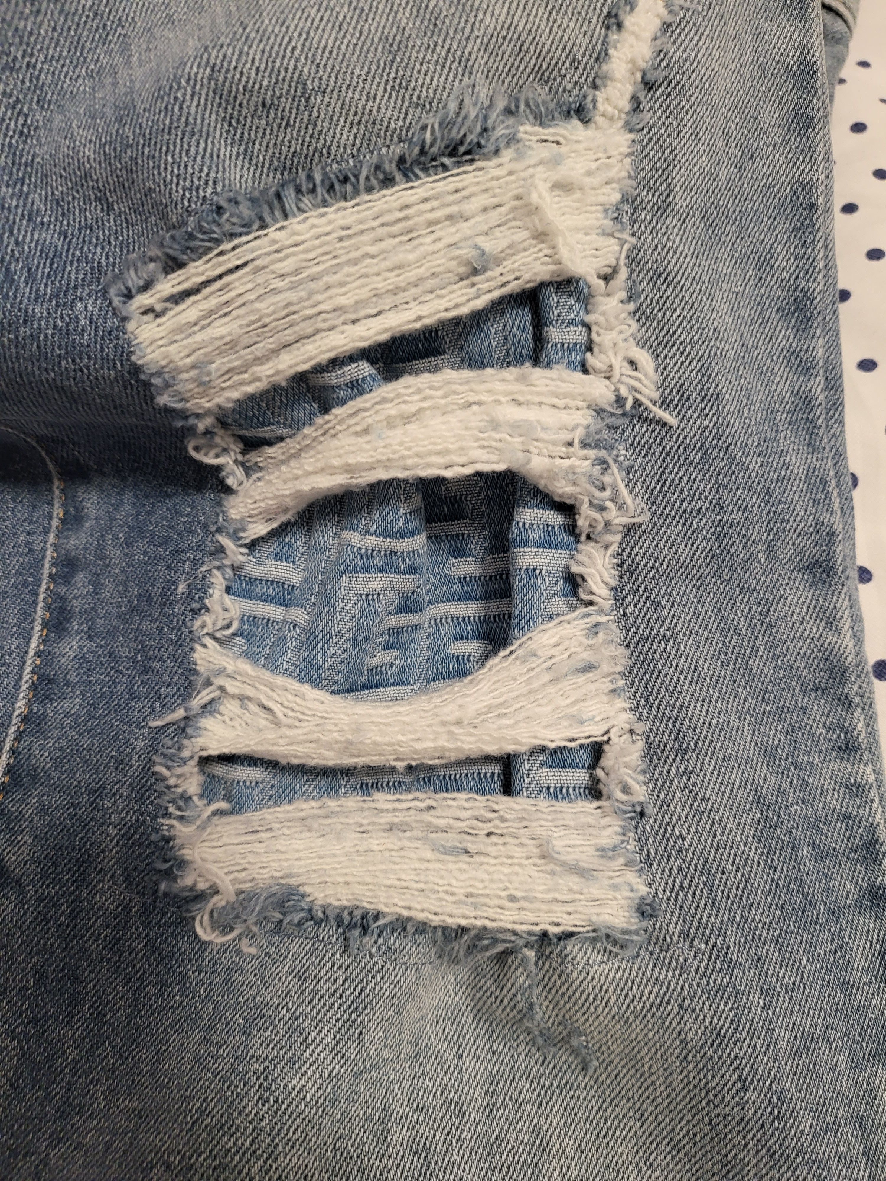 Balmain Slim Fit Ripped Jeans with Monogram Pattern Size US 34 / EU 50 - 4 Thumbnail