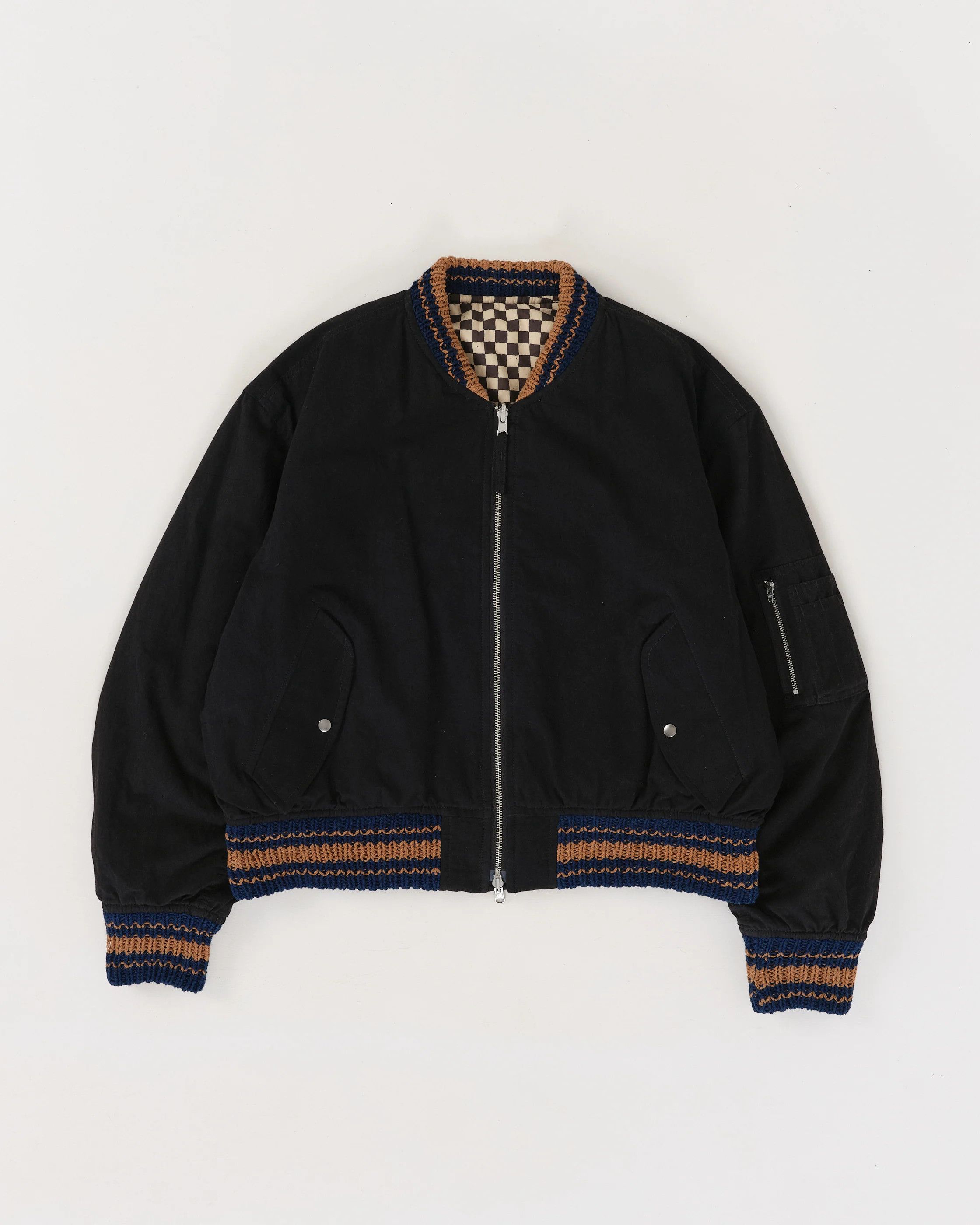 Story Mfg. 💚 Story Mfg. Handmade Seed Bomber Black Wonky-Wear Large Size US L / EU 52-54 / 3 - 1 Thumbnail
