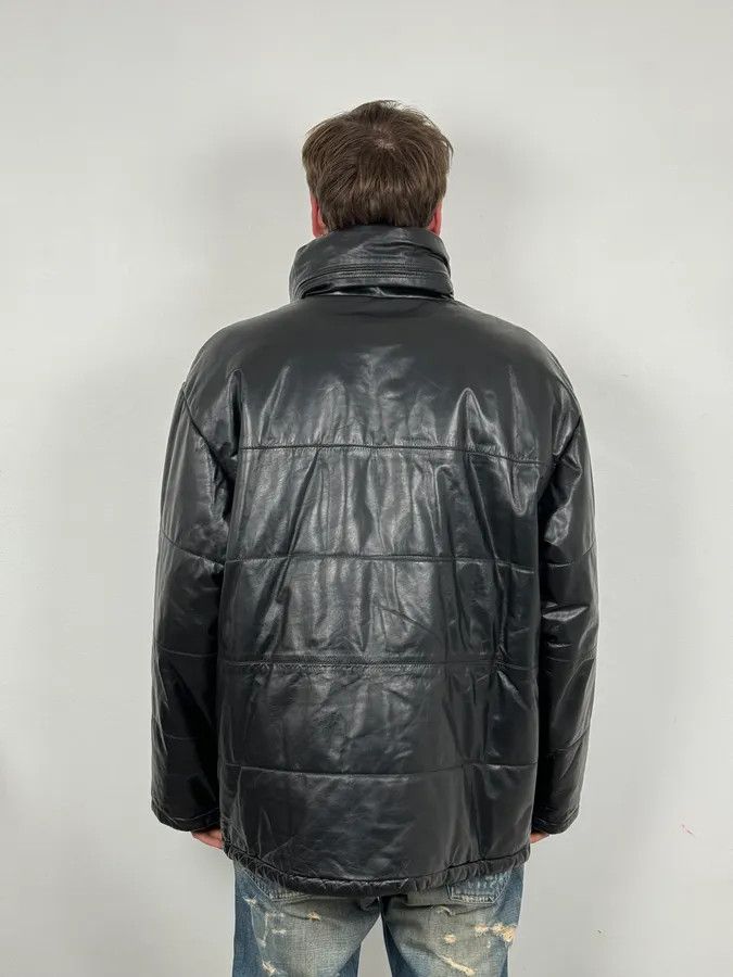 Armani 1990s Armani Black Leather Puffer Jacket Size US XL / EU 56 / 4 - 3 Thumbnail