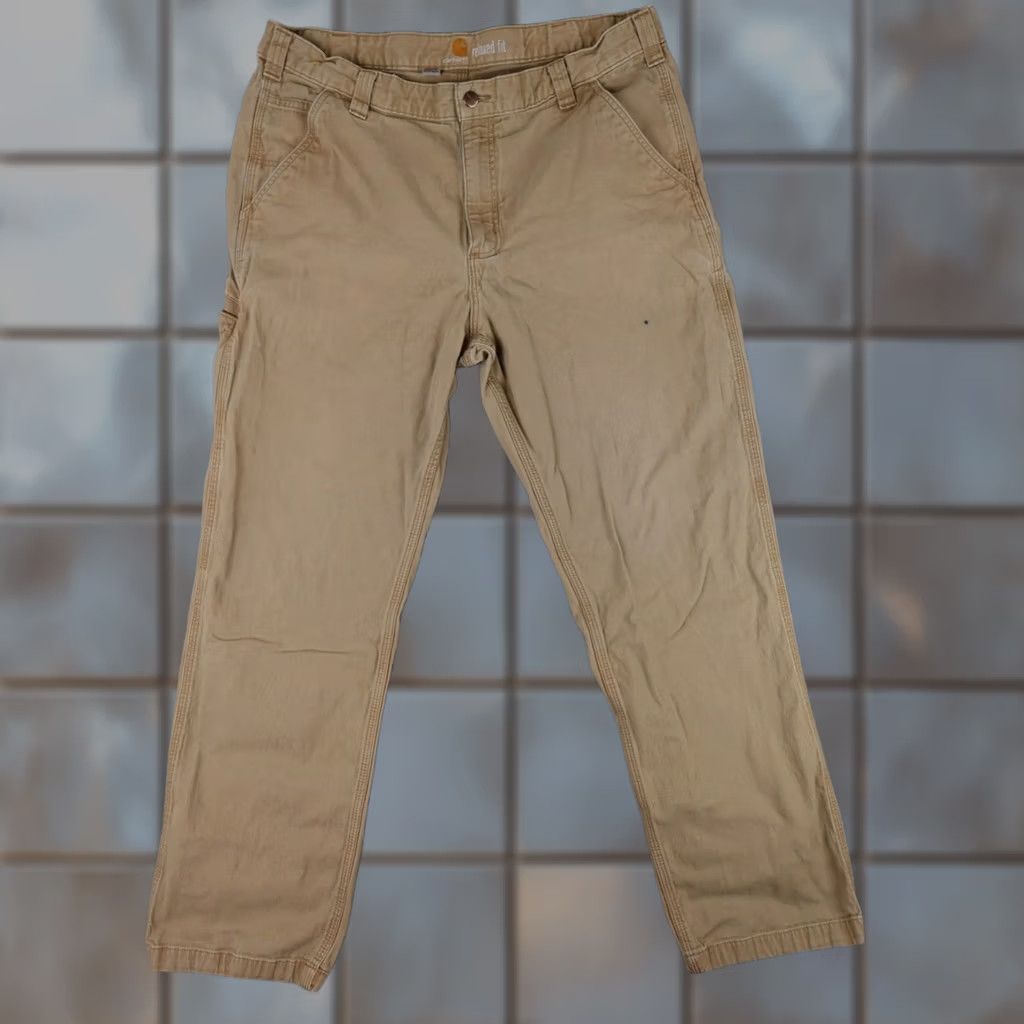 Carhartt Carhartt Pants Mens 38x32 Brown Carpenter Relaxed Fit Workwear Canvas Straight 30 Inseam Wrapback Logo Men Size US 38 / EU 54 - 1 Thumbnail