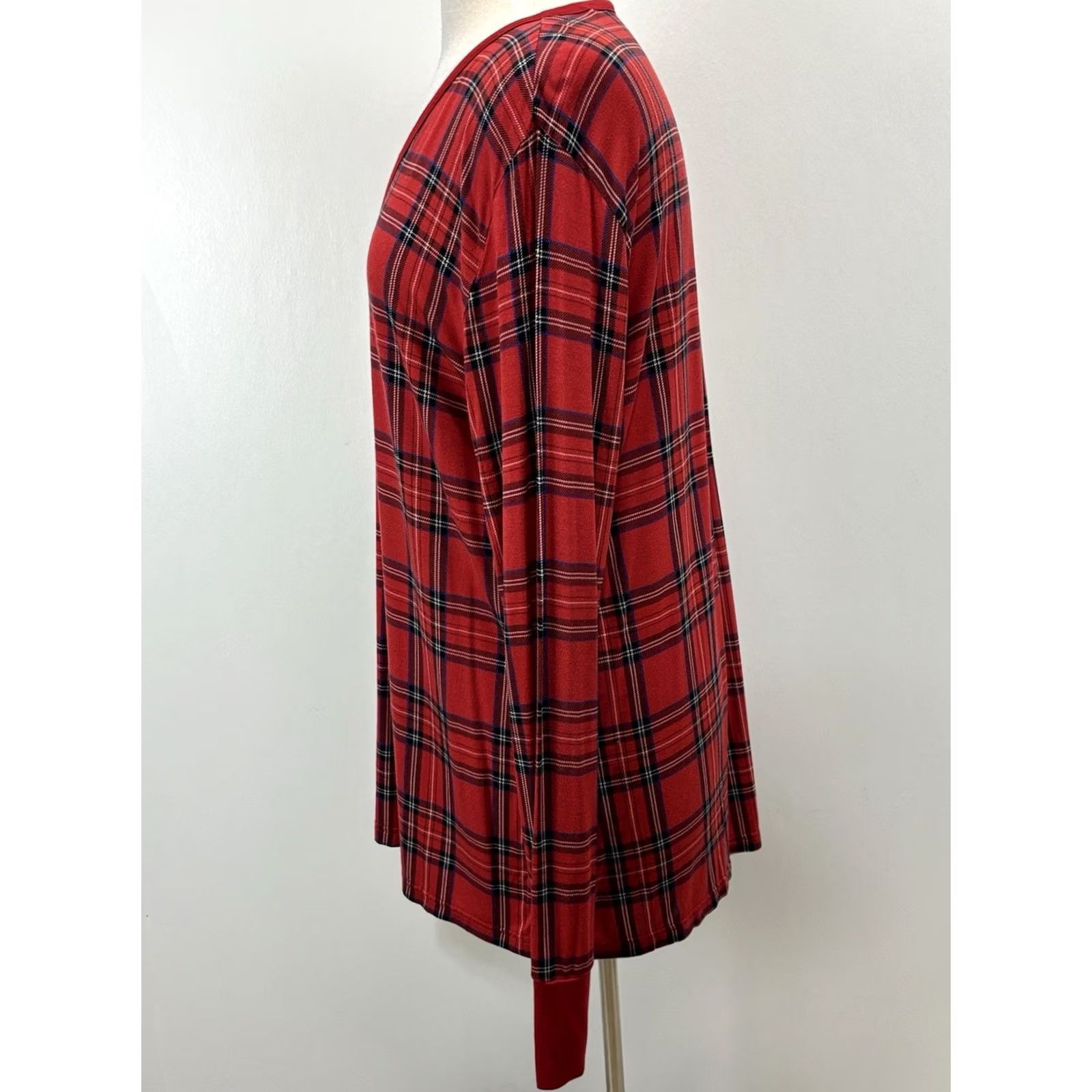 Vintage Little Sleepies Pajama Set Red Plaid Bamboo 2 Pc Women L Long Sleeve Christmas Holiday Comfort Mens? Womens Size ONE SIZE - 3 Thumbnail