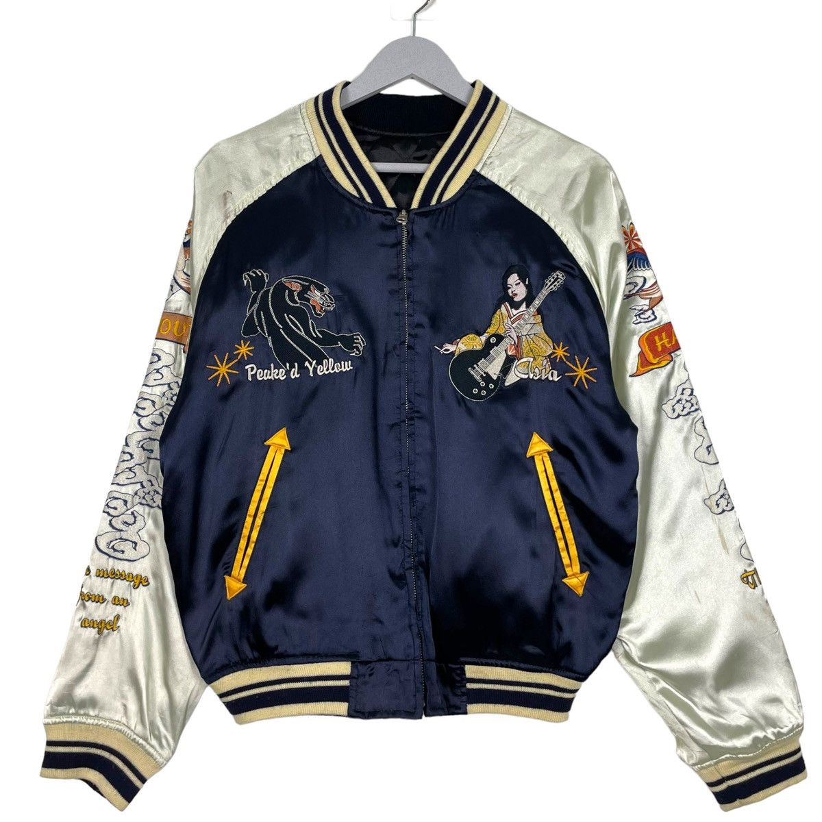 Japanese Brand × Toyo Enterprises 💥PEAKED YELLOW JAPAN SUKAJAN GEISHA EMBROIDERY JACKET Size US L / EU 52-54 / 3 - 3 Thumbnail