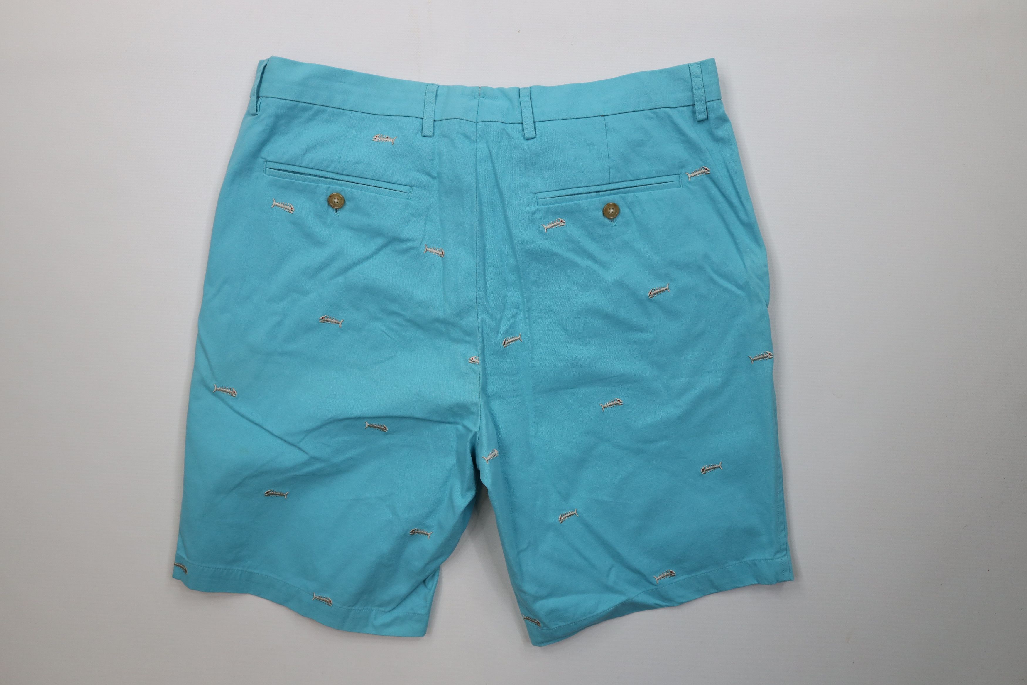 J.McLaughlin J Mclaughlin Fish Bone All Over Print Golf Chino Shorts Blue Size US 36 / EU 52 - 10 Thumbnail