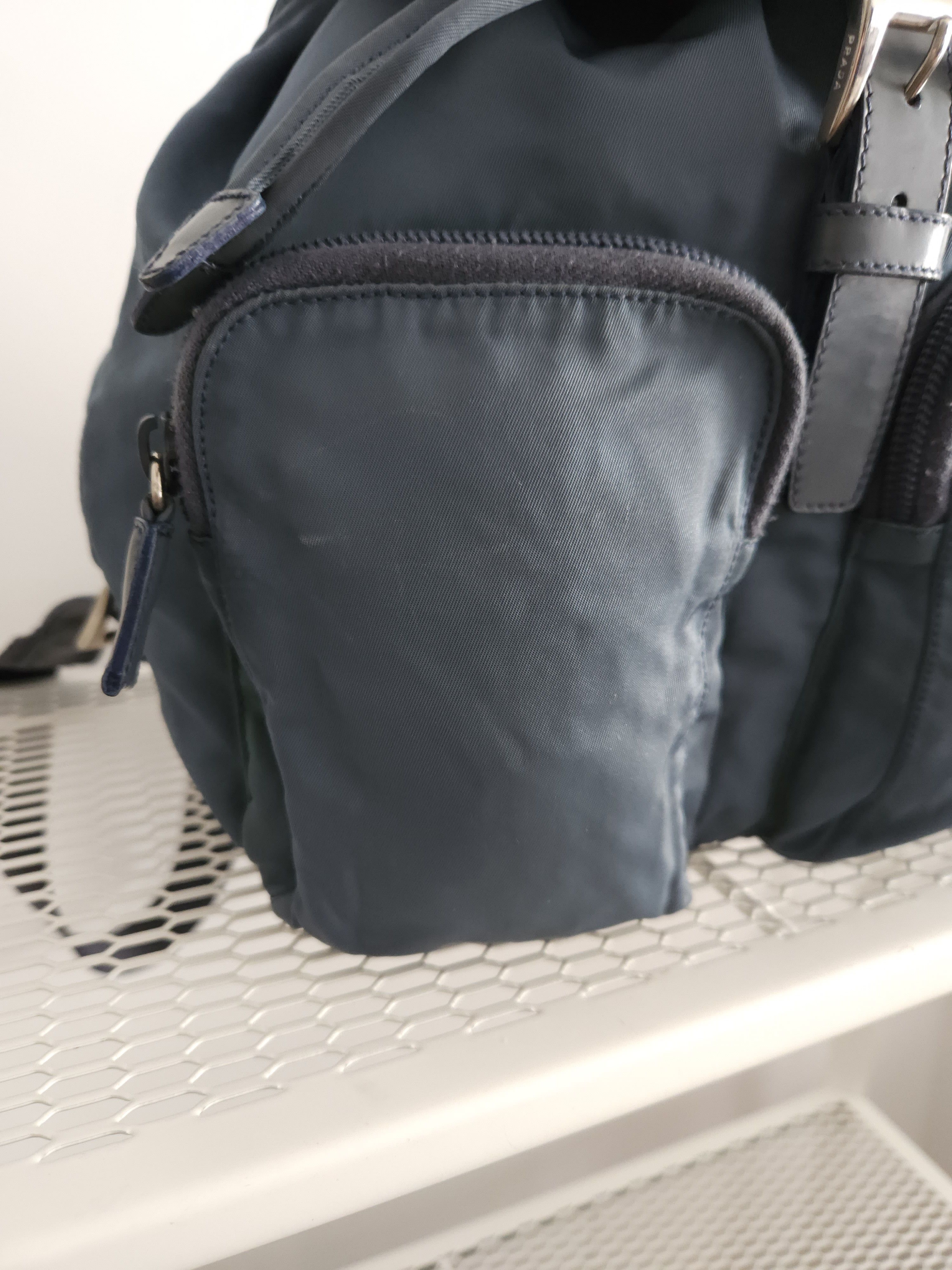 Prada Vintage 90s Prada nylon triangle logo mini cargo backpack Size ONE SIZE - 7 Thumbnail