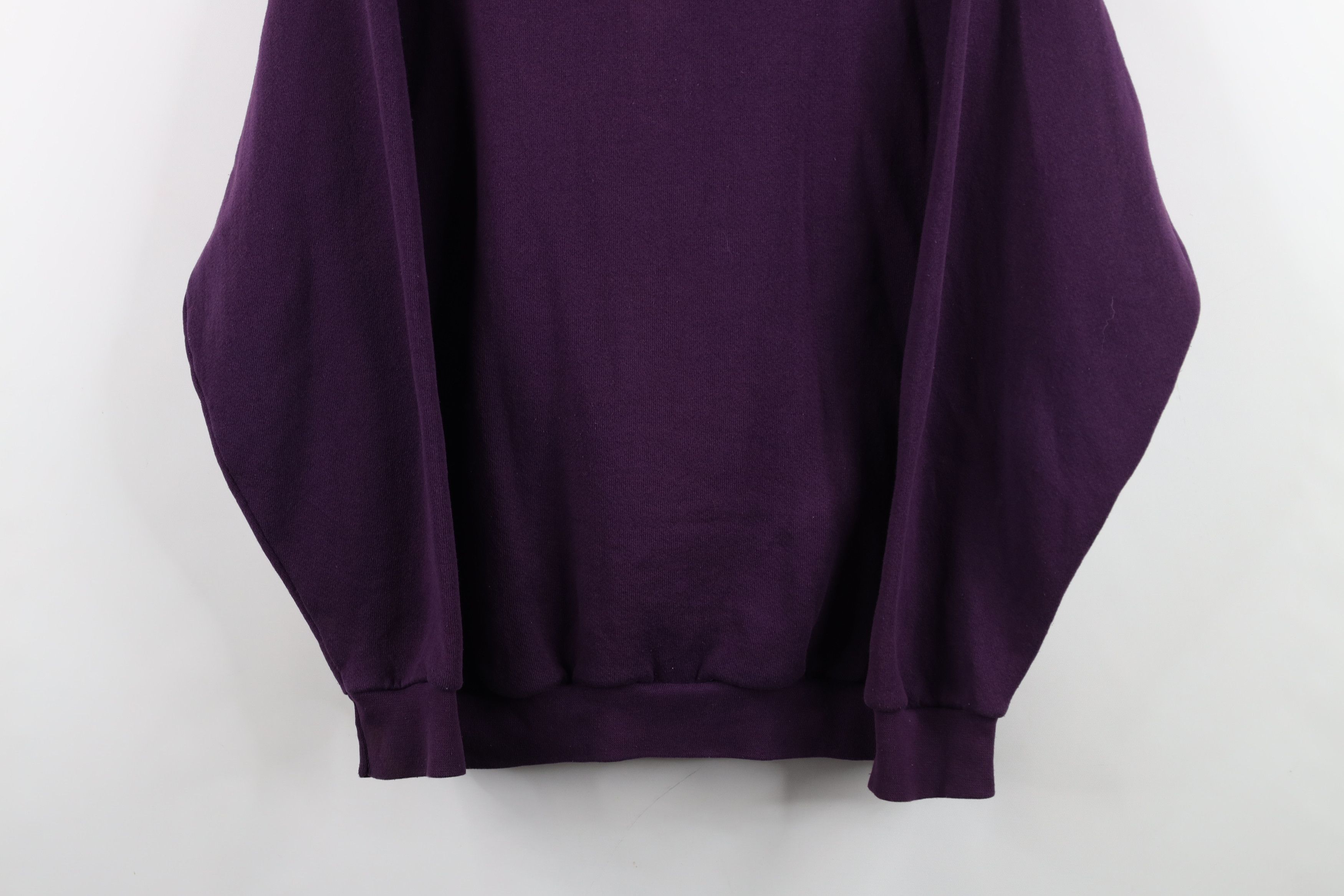 Vintage Vintage 90s Streetwear Blank Mock Neck Sweatshirt Purple USA Size L / US 10 / IT 46 - 3 Thumbnail