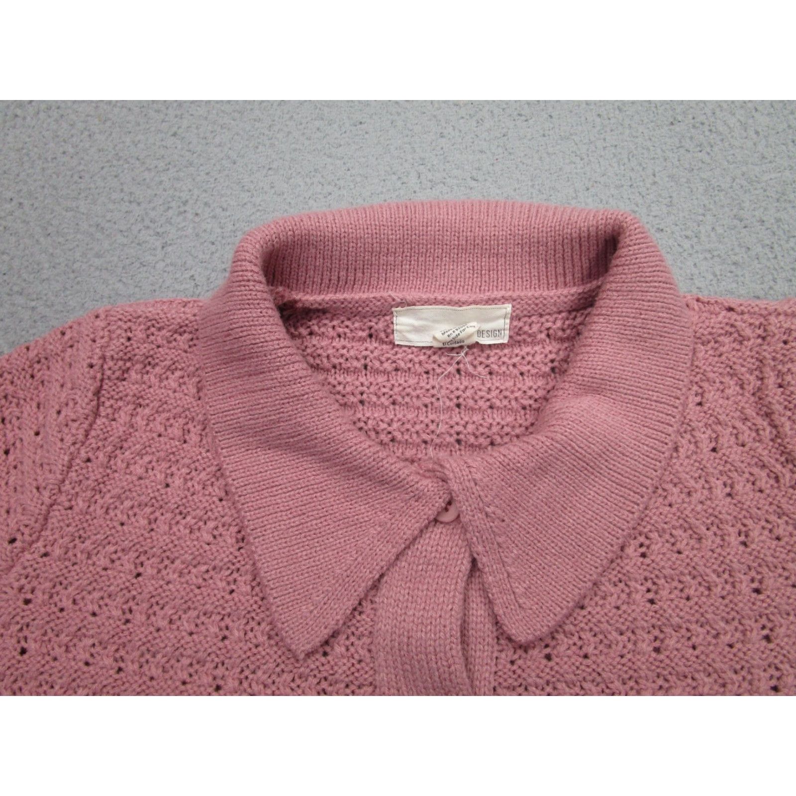 Vintage By Design Cardigan Sweater Womens L Pink Knit Button Top Academia Fairy Preppy Size L / US 10 / IT 46 - 3 Thumbnail