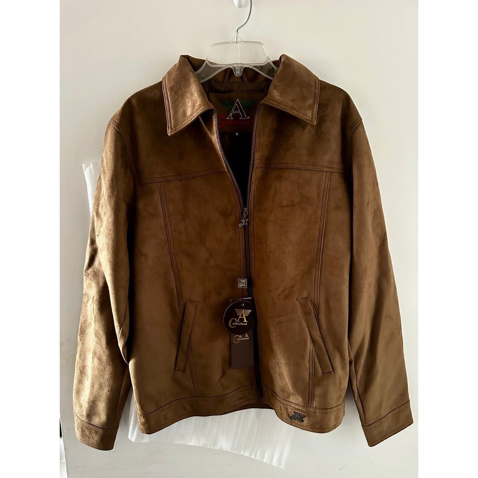 Armani Collezioni Collezioni Brown Faux Suede Jacket NWT Men’s M Made in Italy Size US M / EU 48-50 / 2 - 1 Thumbnail