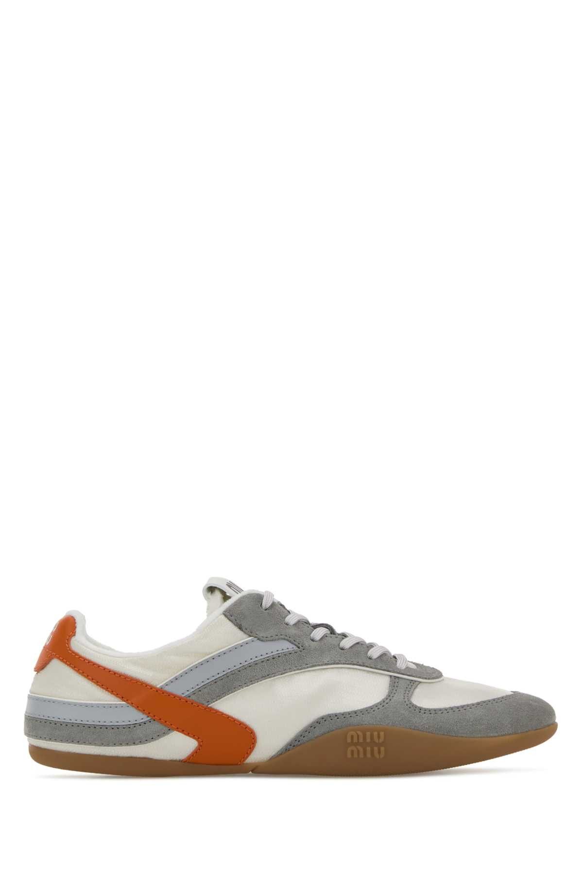 Miu Miu Multicolor Tech Fabric And Suede Gymnasium Sneakers Size US 7.5 / IT 37.5 - 1 Thumbnail