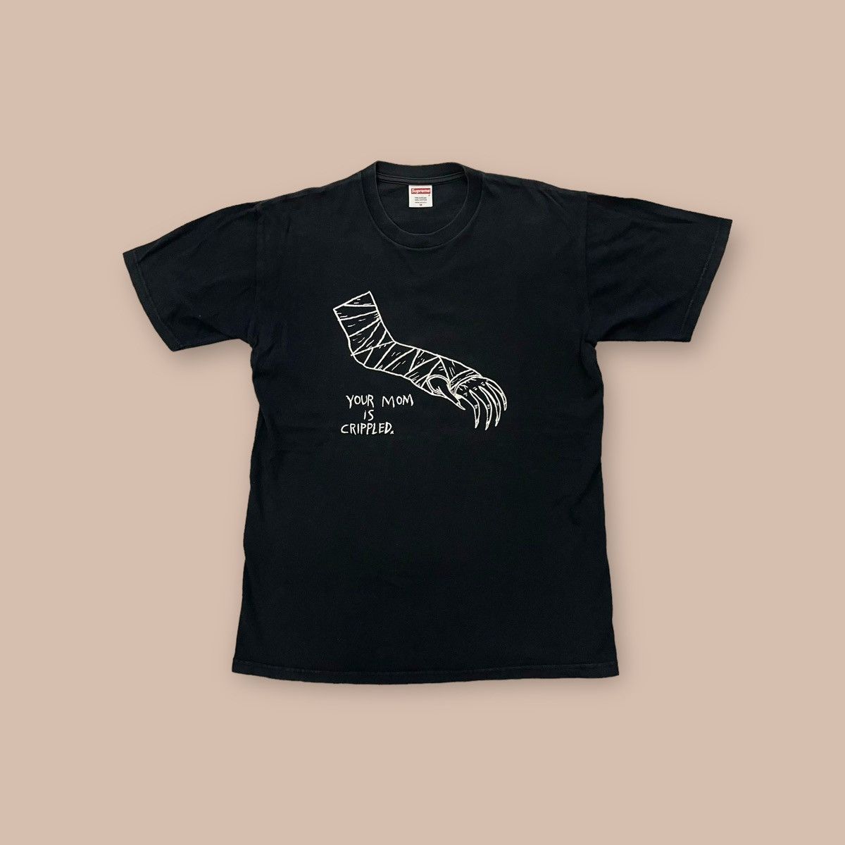 image of Og 2003 Supreme X Neckface "your Mom Crippled" Tees in Black, Men's (Size Medium)