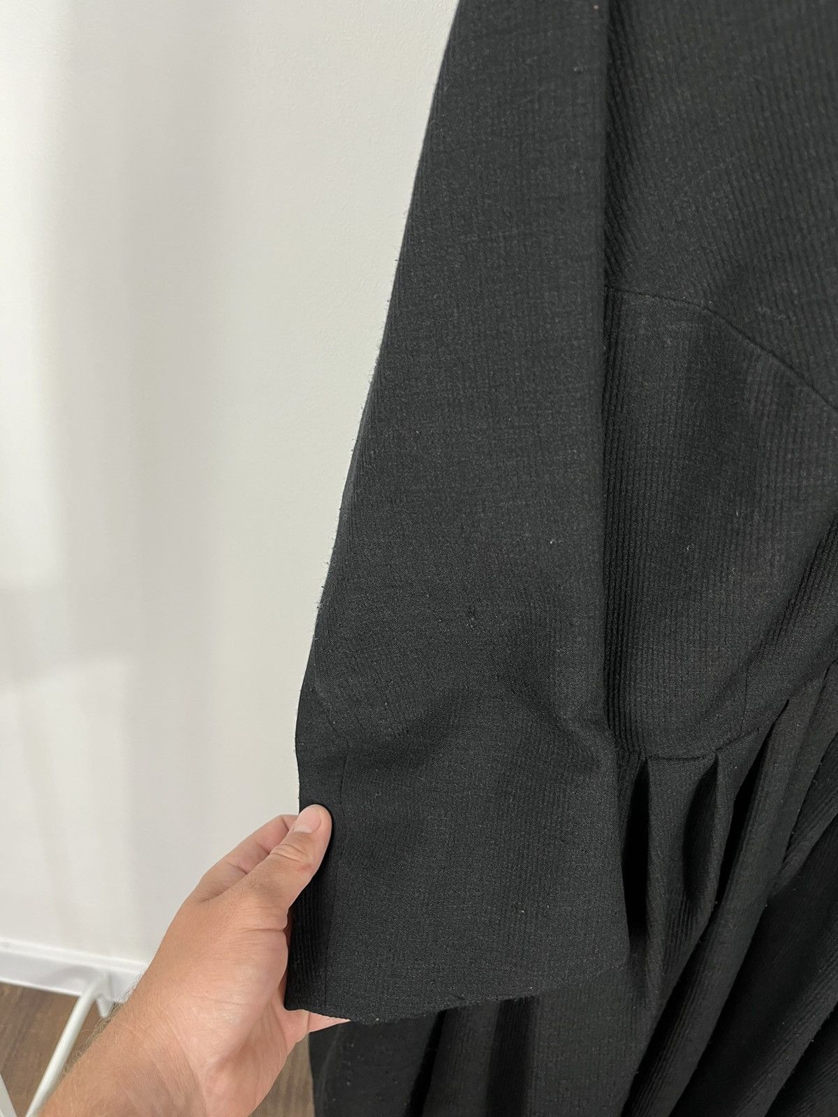 Vintage Rare Antique Black Pleated Dress With Hooks & Lining Size L / US 10 / IT 46 - 3 Thumbnail