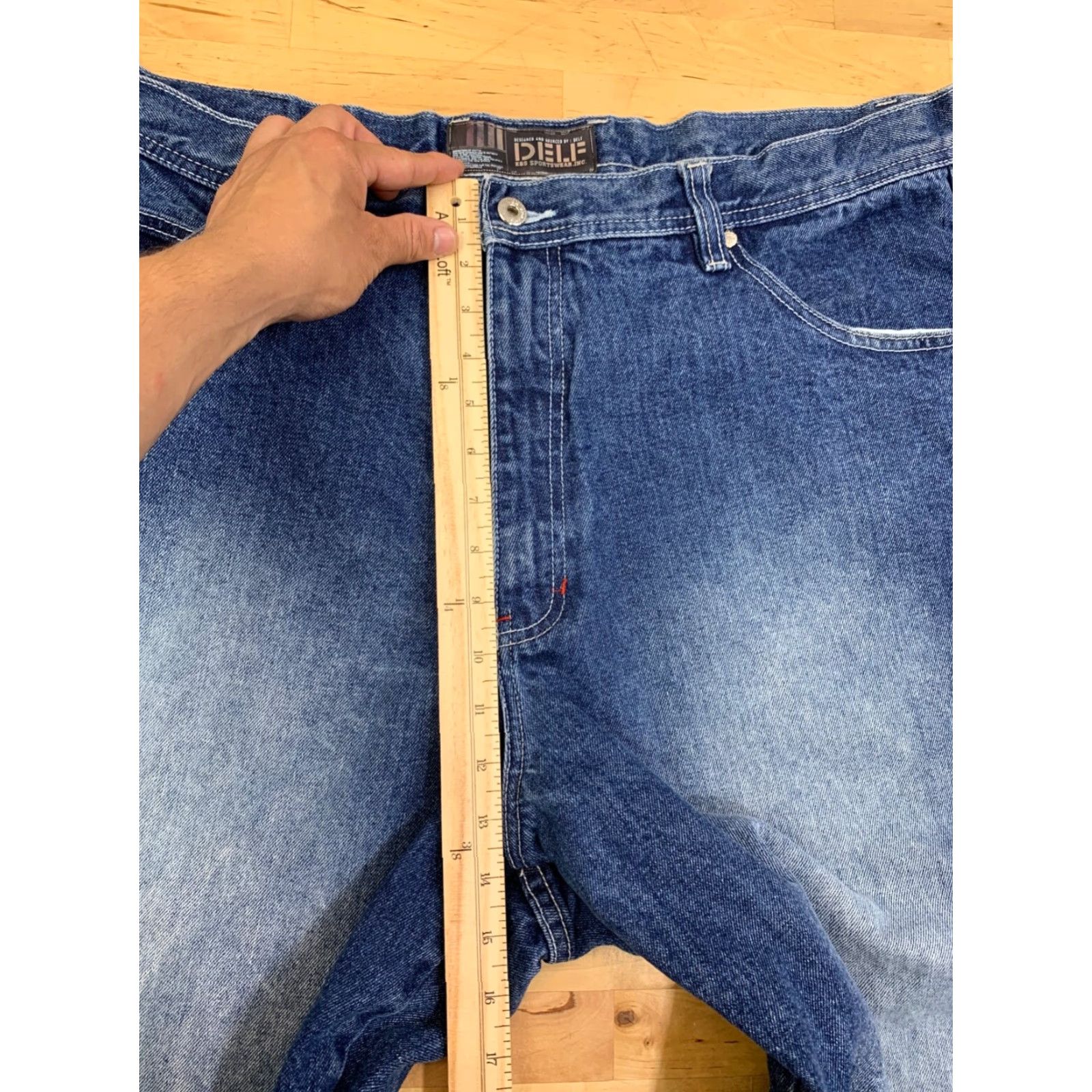 Denime VINTAGE Delf Denim Jeans Mens 44x34 Blue Baggy Skater Goth Y2K 11396 Size US 44 / EU 60 - 6 Thumbnail