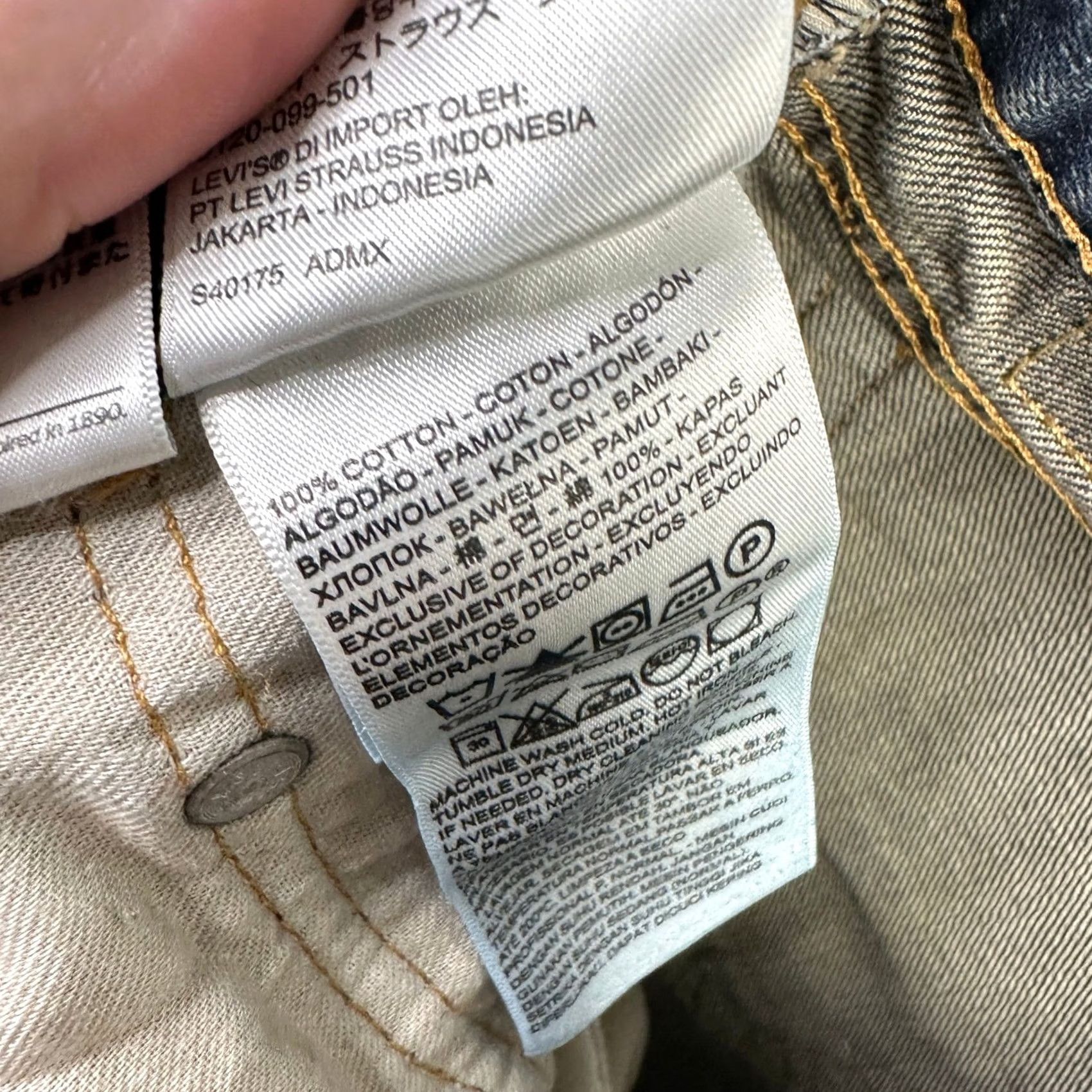 Levi's Levi's 559 Jeans Straight Mens 38X32 Blue Distressed Relaxed 5-Pocket Denim Jeans Mouth? Size US 38 / EU 54 - 4 Thumbnail
