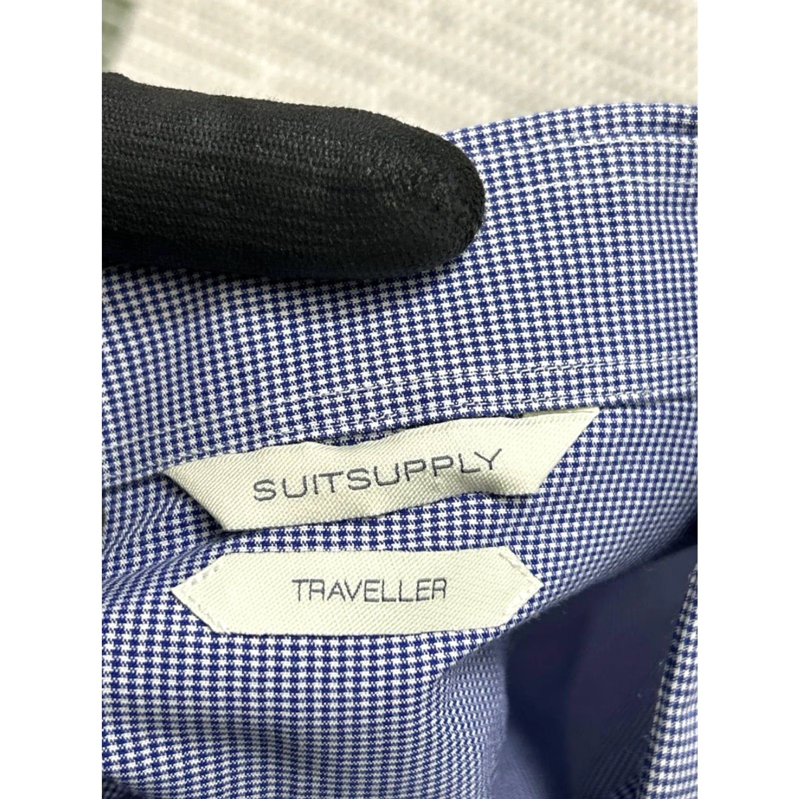 Suitsupply Suitsupply Traveller Dress Shirt Mens 17.5 Blue Check Cotton Button Up Formal Shirt Size 46R - 7 Thumbnail