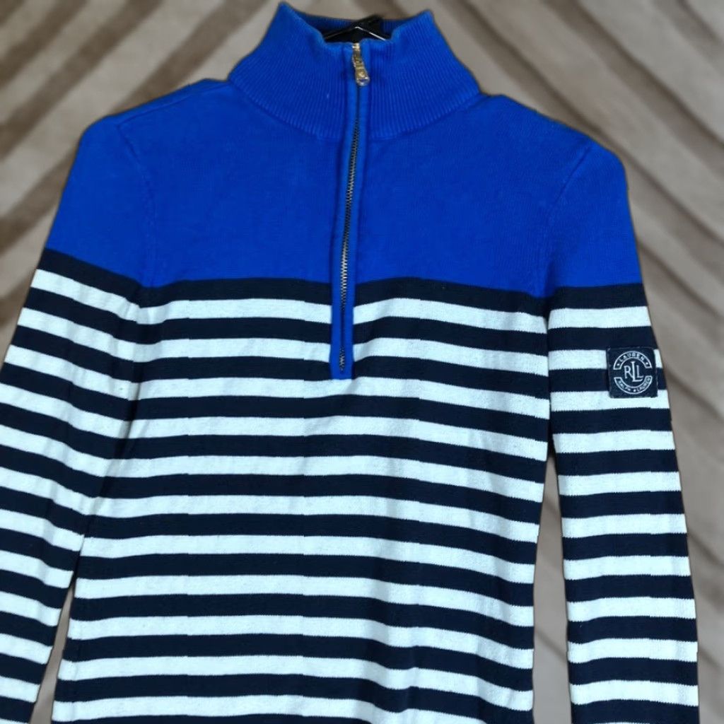 Eddie Bauer Ralph Lauren Womens Sweater Blue Multicolored Striped 1/2 Zip Long Sleeve XS Size XS / US 0-2 / IT 36-38 - 1 Thumbnail