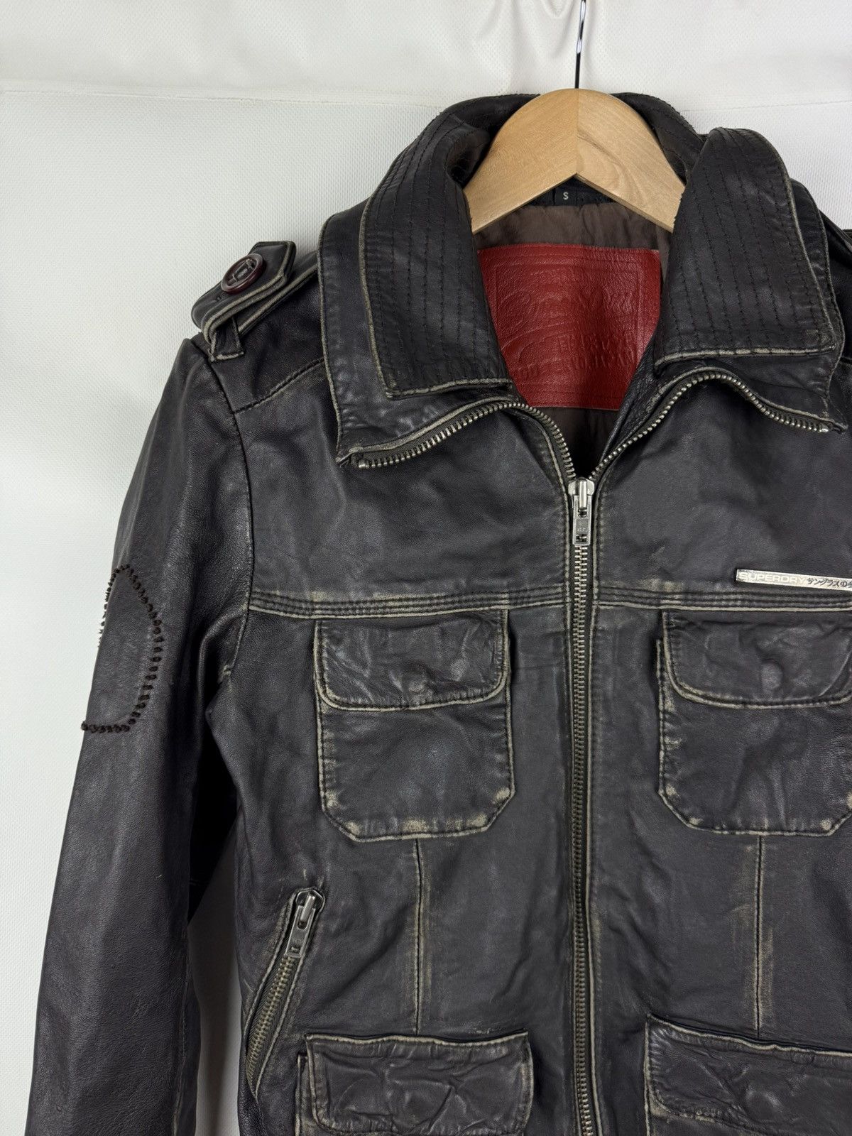 Superdry Superdry Japan Men’s Leather Multipocket Jacket Size S Size US S / EU 44-46 / 1 - 4 Thumbnail