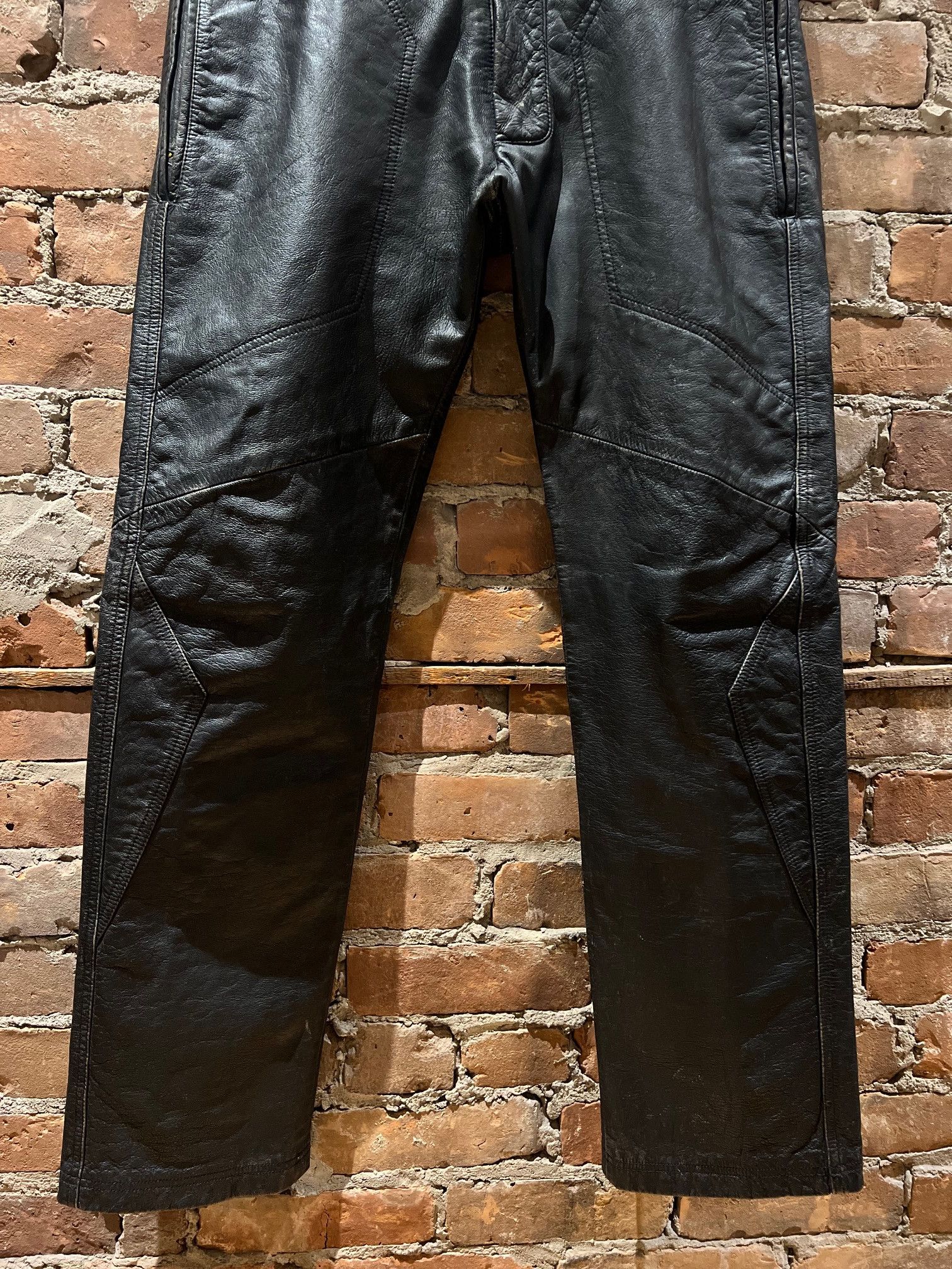Diesel Diesel “Industry Division” Black Washed Leather Pants Size US 32 / EU 48 - 6 Thumbnail