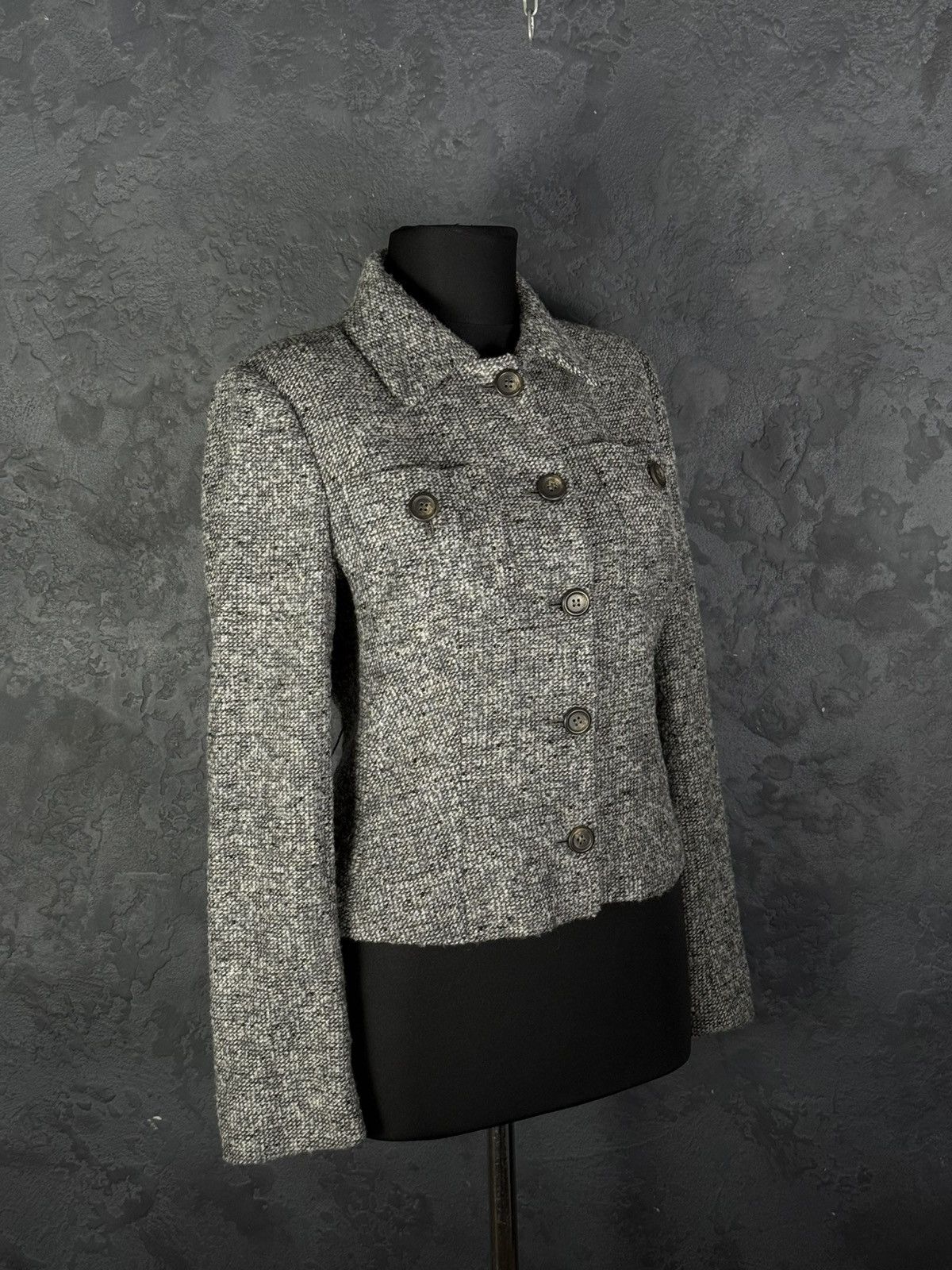 Valentino Valentino Women’s Grey Wool Blend Tweed Jacket Blazer Size M / US 6-8 / IT 42-44 - 9 Thumbnail