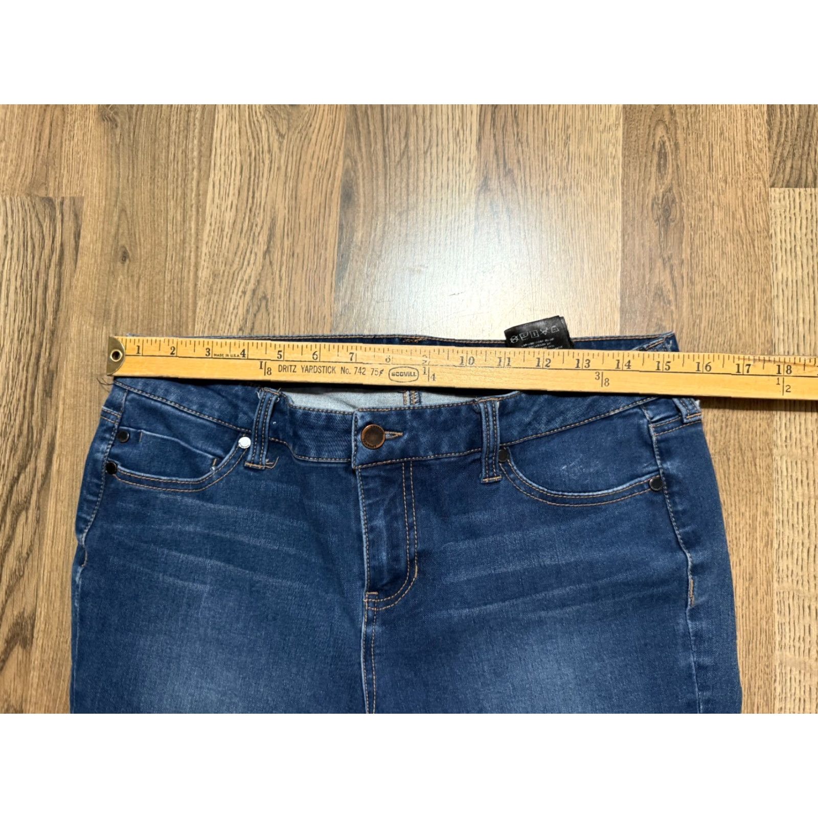 Vintage Liverpool Jeans Women's Size 10 Blue Denim Skinny Mid Rise 5-Pocket Stretch Jeans Size 32" / US 10 / IT 46 - 7 Thumbnail