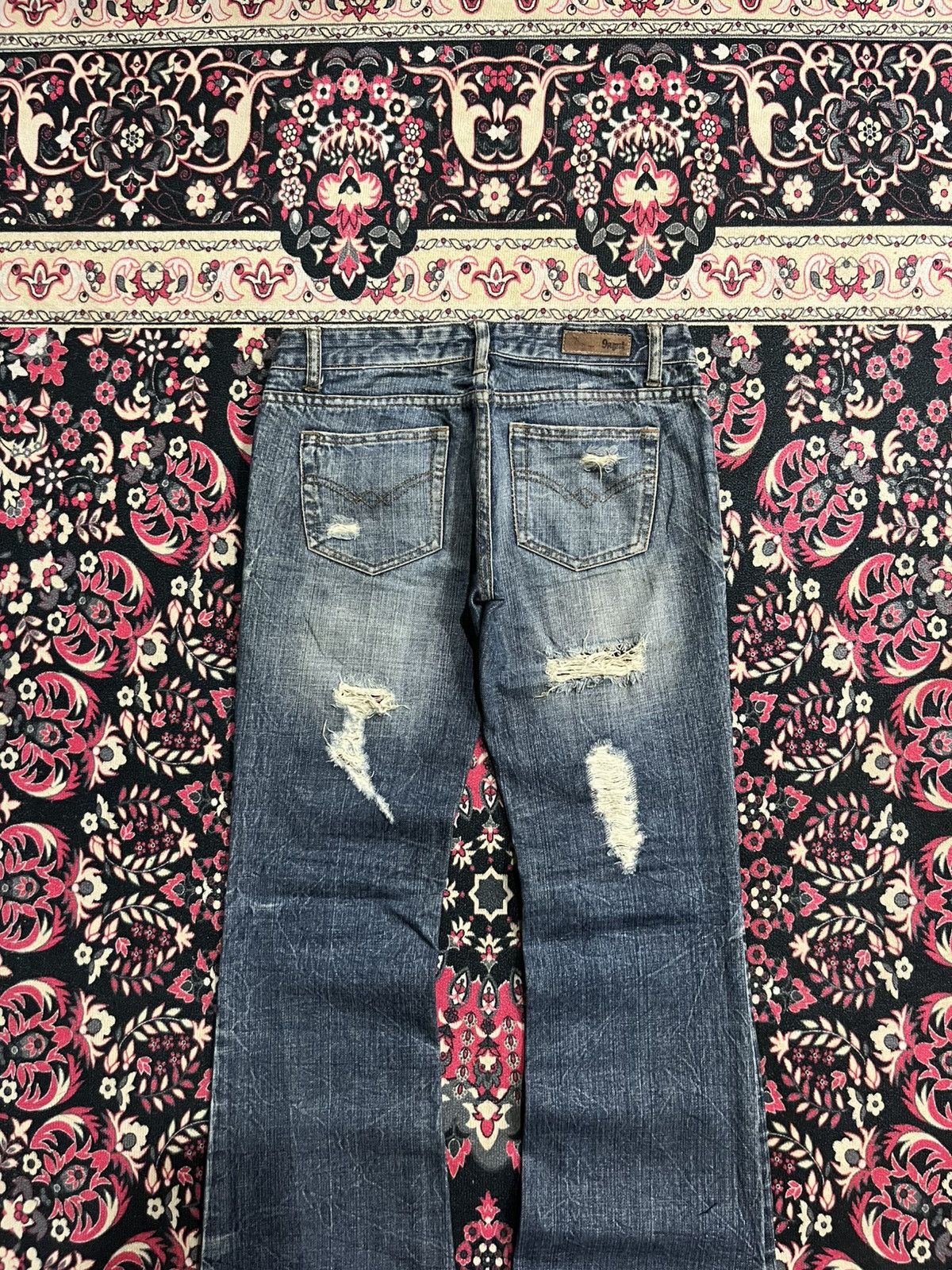 Japanese Brand Japanese Brand Ingni Distressed Blue Washed Flare Jeans Size 28" / US 6 / IT 42 - 5 Thumbnail