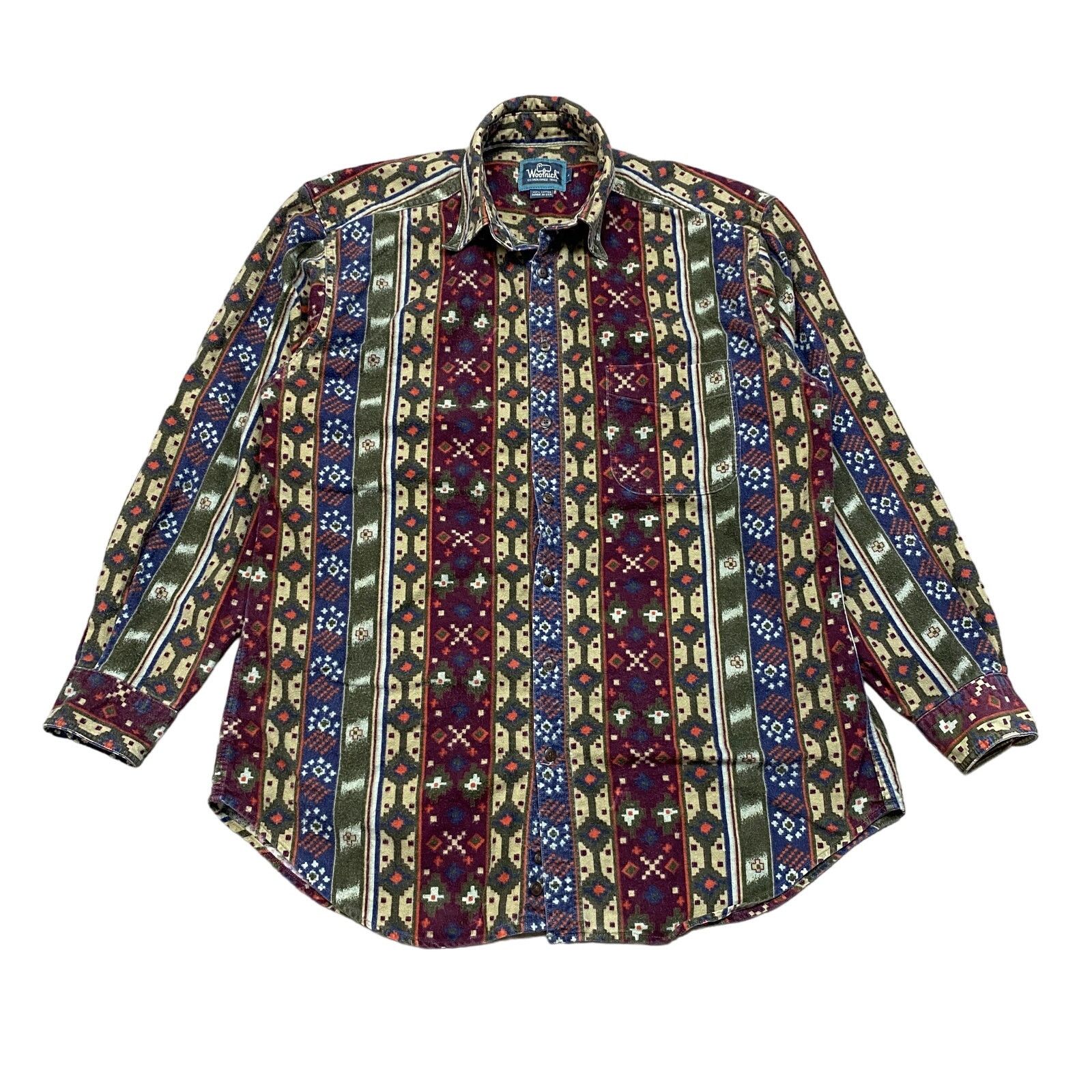 Vintage × Woolrich Woolen Mills VTG Woolrich Aztec Print Button Flannel Shirt Large Western Size US L / EU 52-54 / 3 - 1 Thumbnail