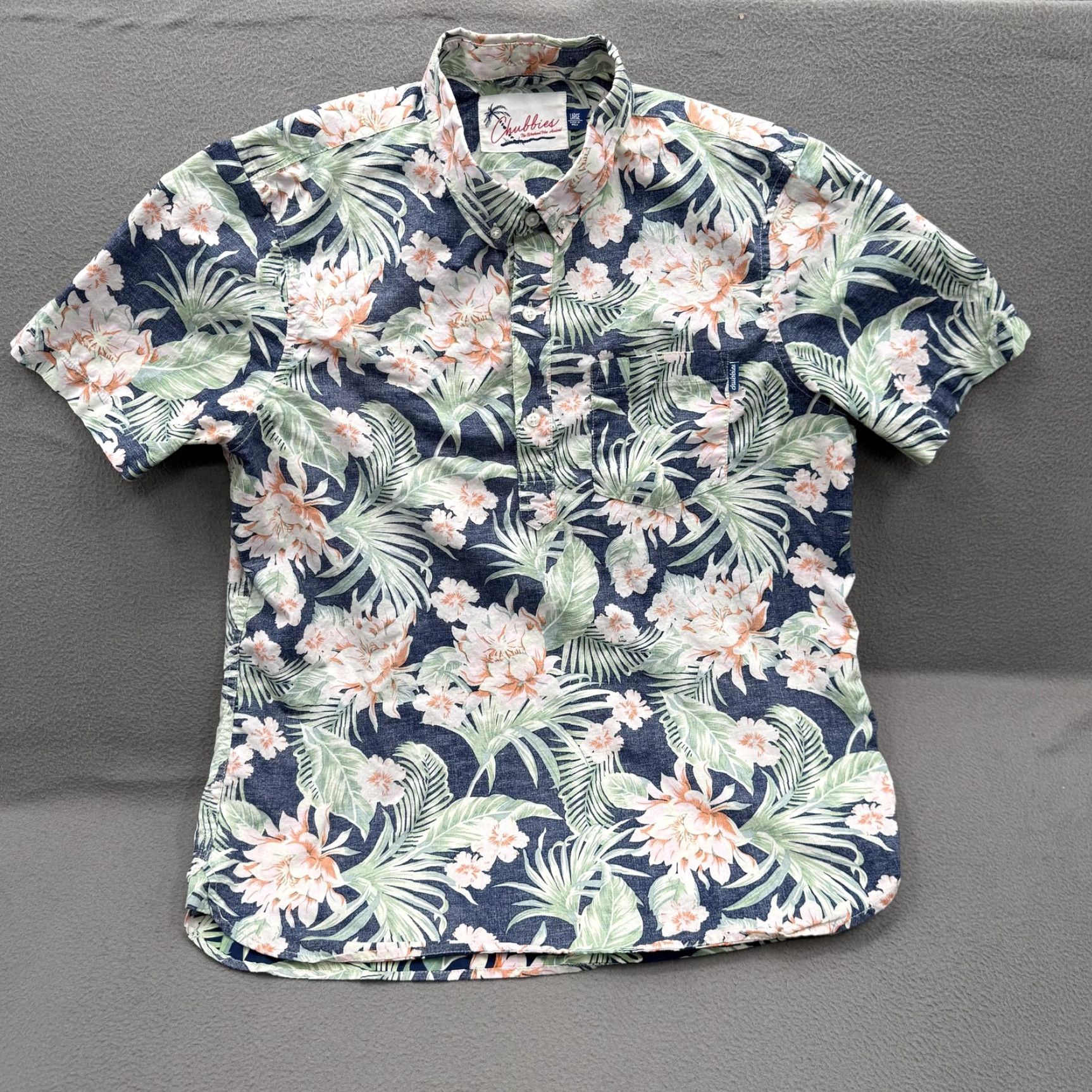 Chubbies Chubbies Shirt Mens Large Blue Floral Hawaiian Tropical Short Sleeve Button Up Size US L / EU 52-54 / 3 - 2 Thumbnail