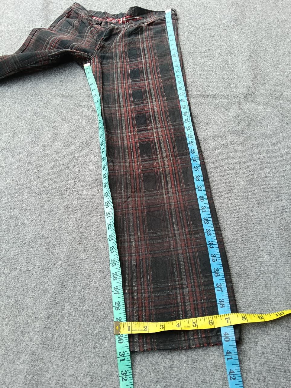 Levi's Vintage Clothing Rare Y2K Levi's 519 Dark Flannel Plaid Pants Made in Japan. Size US 31 - 5 Thumbnail
