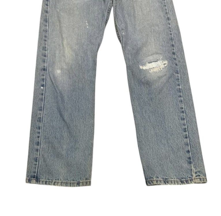 Levi's Vintage Levis 505 Regular Fit Faded Blue Jeans Distressed Size US 33 - 2 Thumbnail