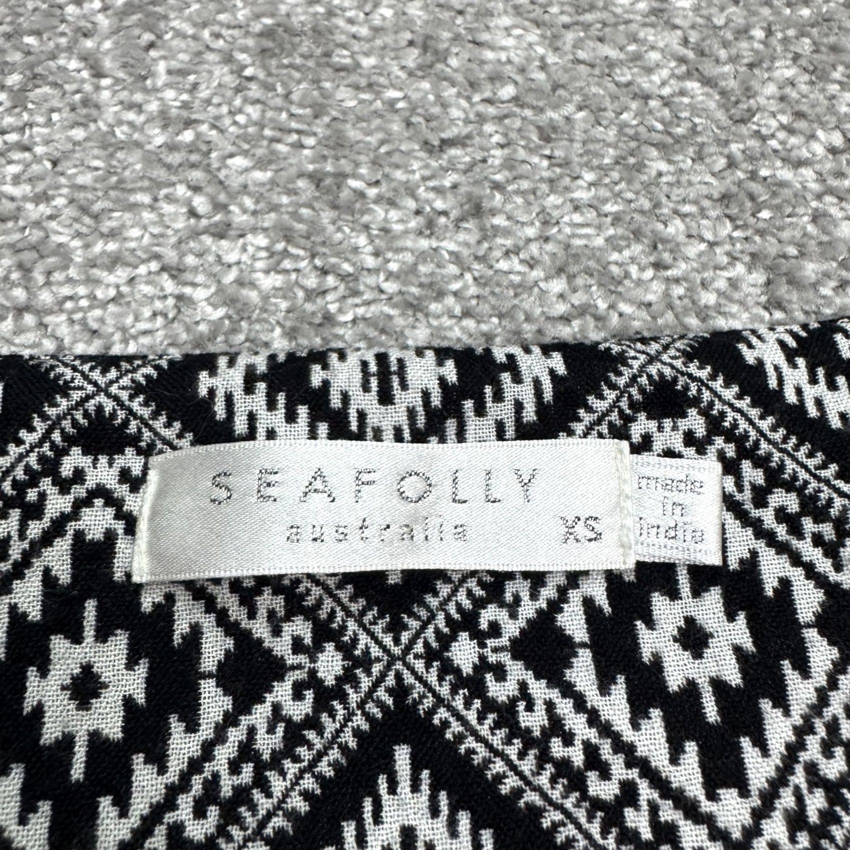 Vintage Seafolly Australia Geometric Halter Maxi Dress Womens XS Black White Sleeveless Size XS / US 0-2 / IT 36-38 - 6 Thumbnail