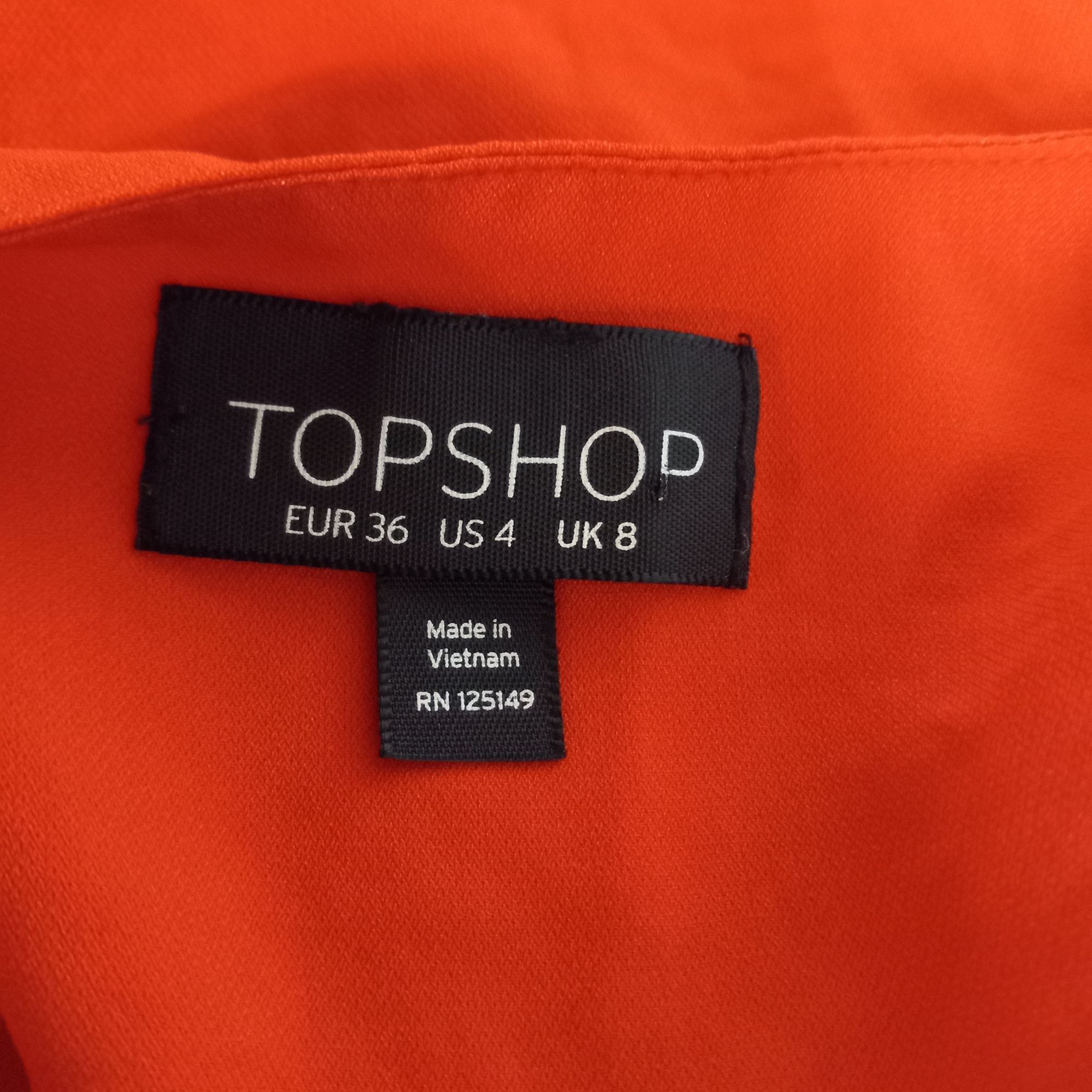 Topshop Topshop UK 8 US 4 EUR 36 Camisole Top Red Scallop V Neck Sle Size S / US 4 / IT 40 - 5 Thumbnail