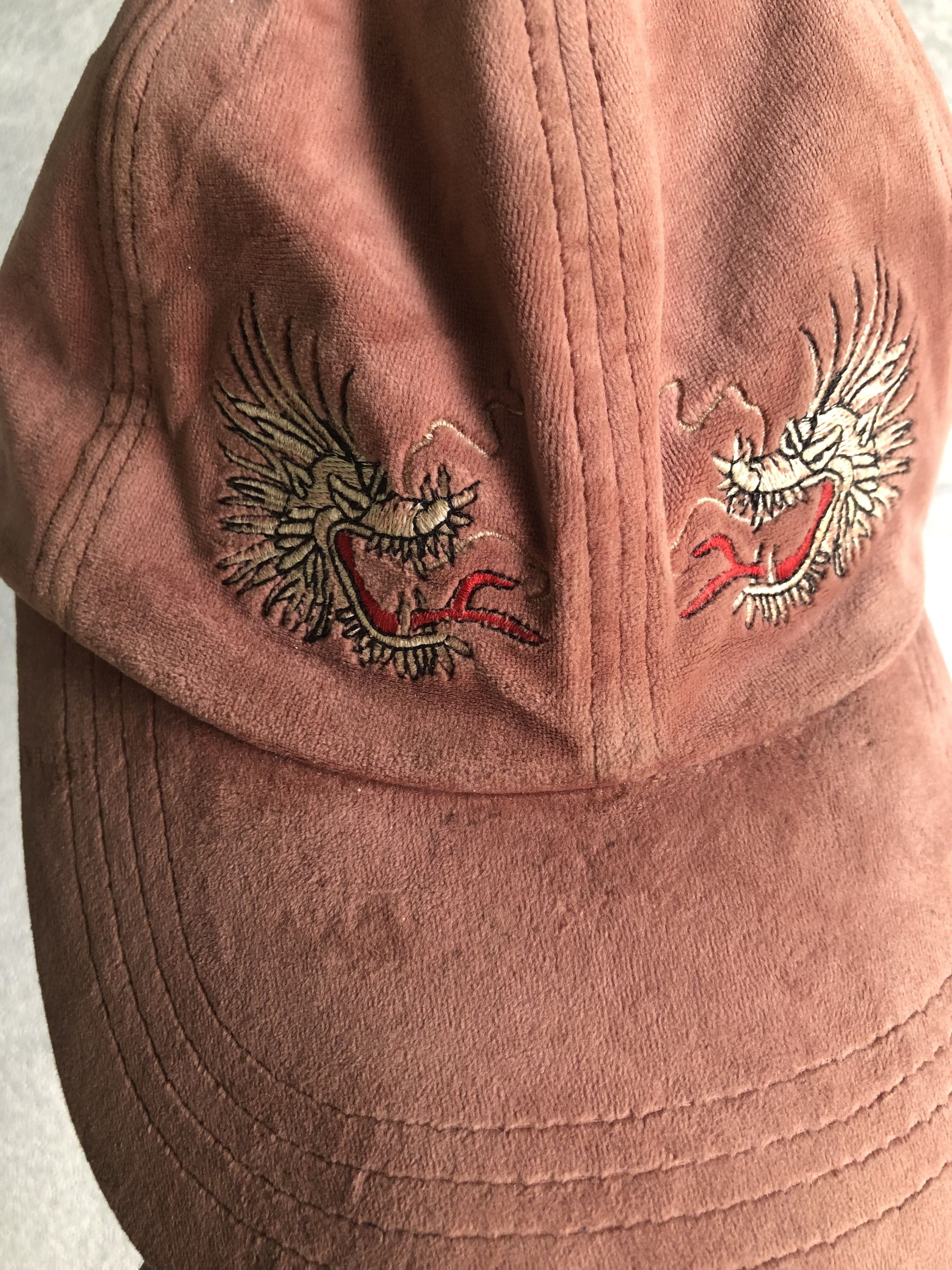Japanese Brand Velvet Dragon-Embroidered Sukajan Hats Size ONE SIZE - 2 Thumbnail