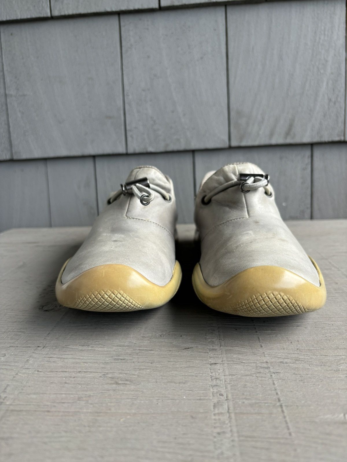 Prada × Vintage 2000s Prada Linea Rossa Slip On Sneakers Womens Y2K Mules Size US 7 / IT 37 - 8 Thumbnail