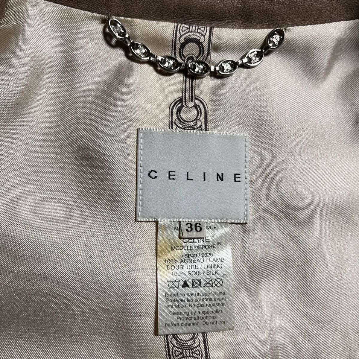 Celine Archival Celine Lambskin Leather Blazer Jacket Size XS / US 0-2 / IT 36-38 - 6 Thumbnail
