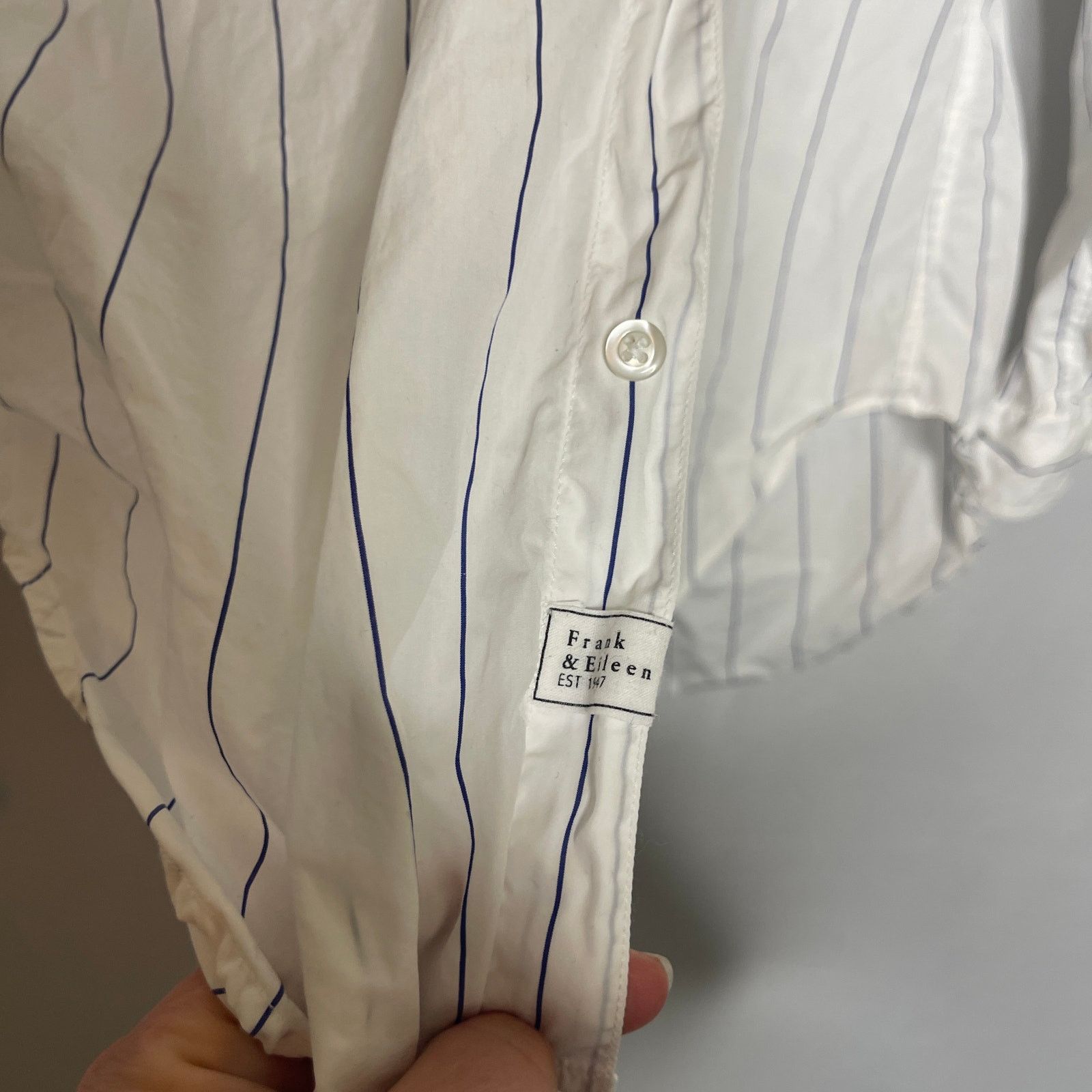 Frank & Eileen Frank & Eileen Frank Cotton Relaxed Shirt White/Blue Stripe Size M / US 6-8 / IT 42-44 - 5 Thumbnail