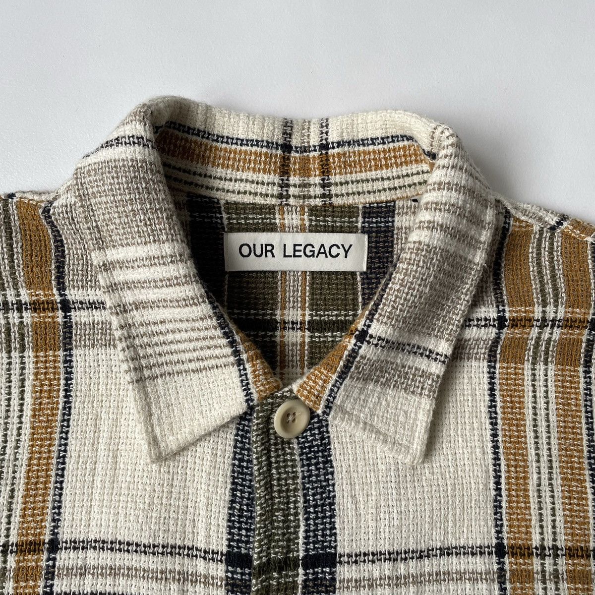 Our Legacy Waffle Weave Check ‘Elder Shirt’ Size US XL / EU 56 / 4 - 3 Thumbnail