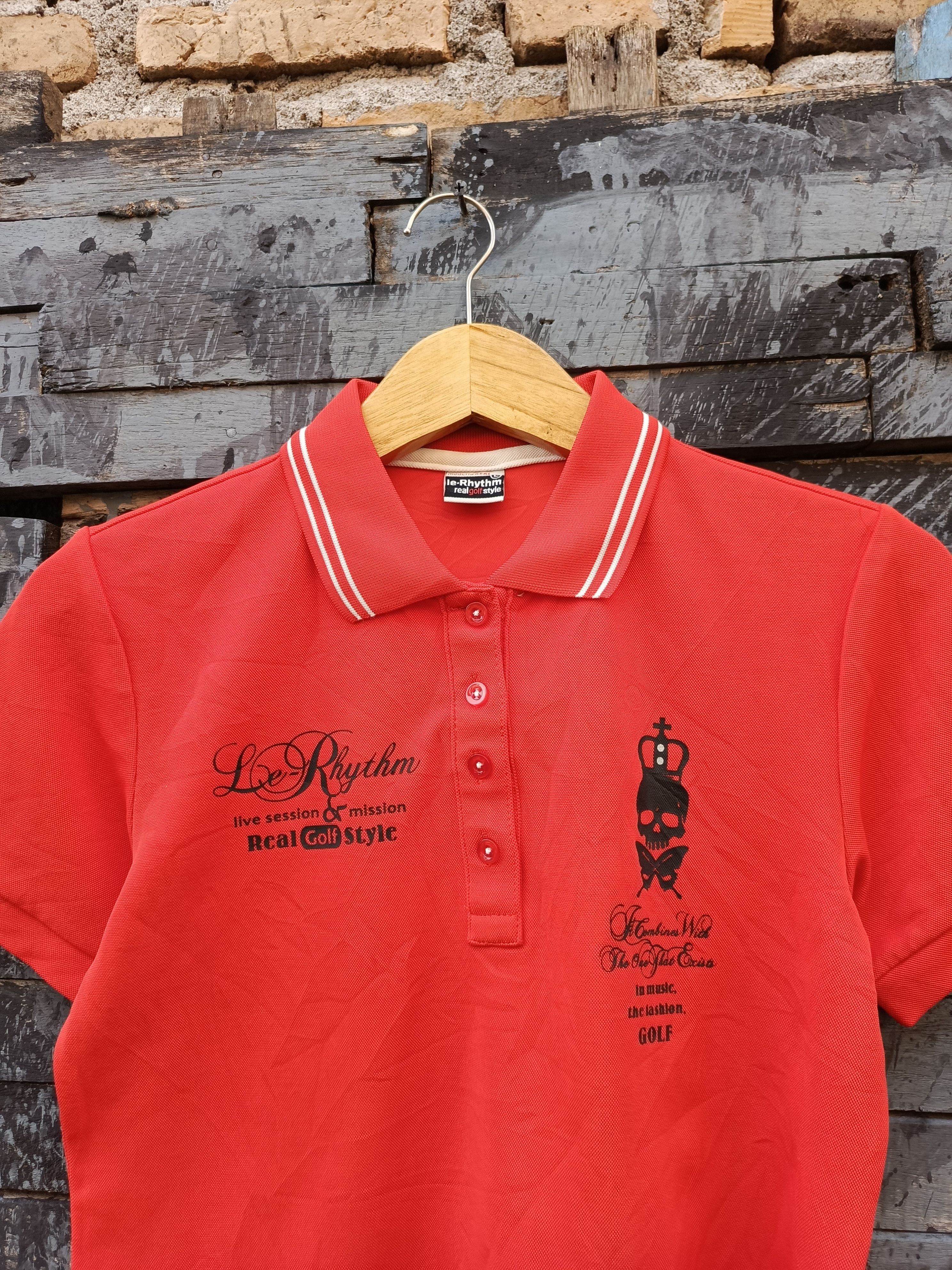 Japanese Brand Le-Rhythm Skull Graphic Polo — Statement Piece — NVMBER17 Size US L / EU 52-54 / 3 - 2 Thumbnail